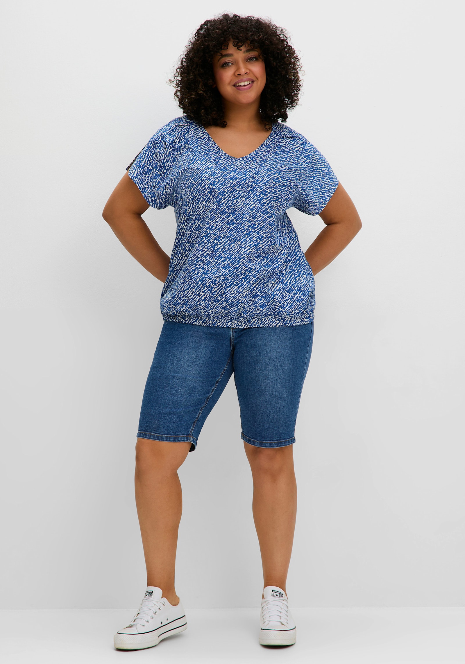 sheego Jeansbermuda in curvy snit SUSANNE - blue denim