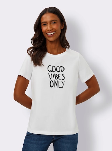 heine T-Shirt mit Schriftzug - weiß