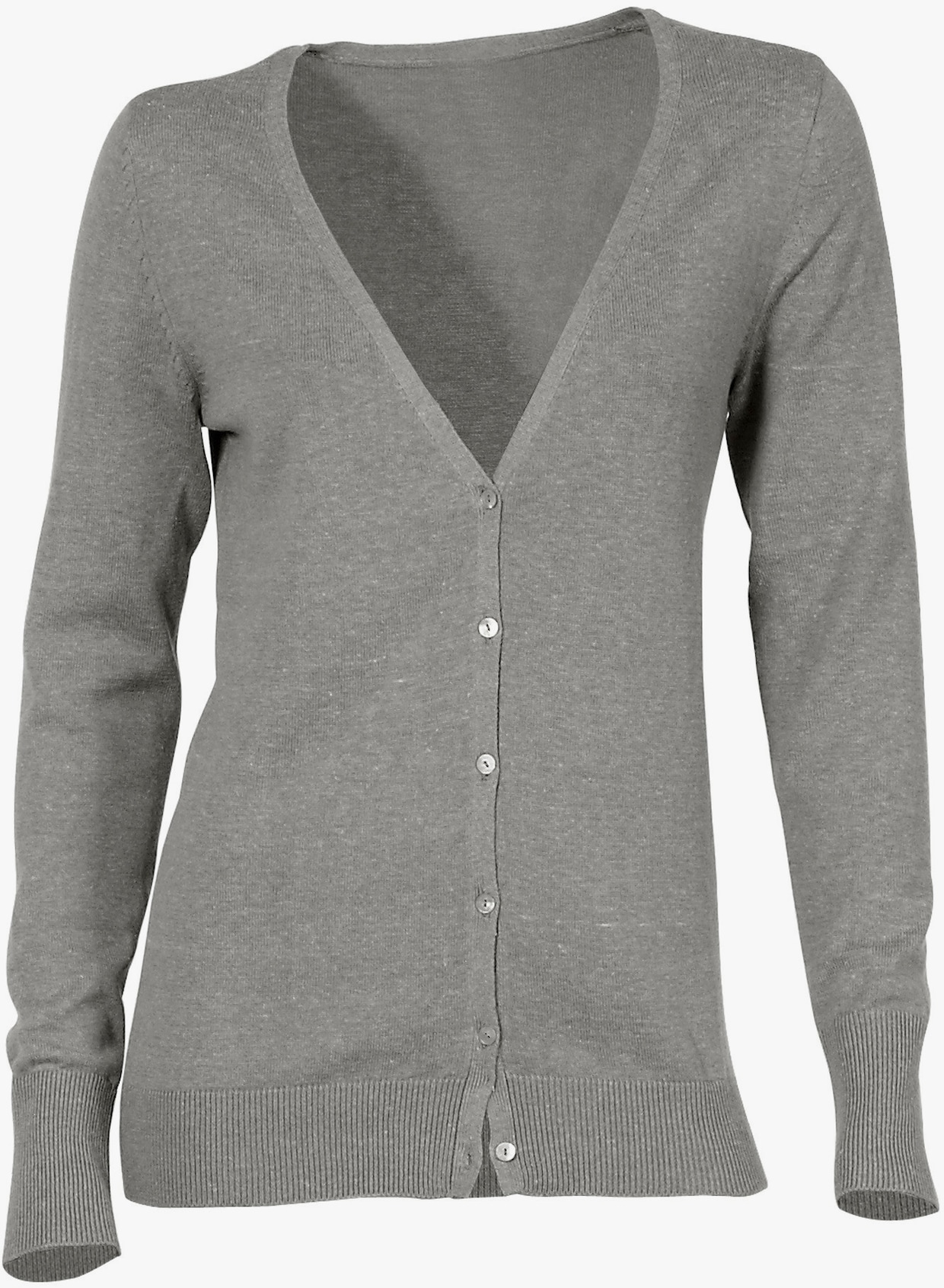 heine Feinstrickjacke - grau-melange