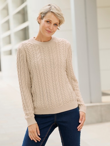 Langarm-Pullover - beige
