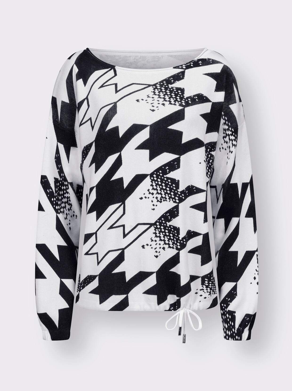 Pullover met lange mouwen - zwart/ecru geprint