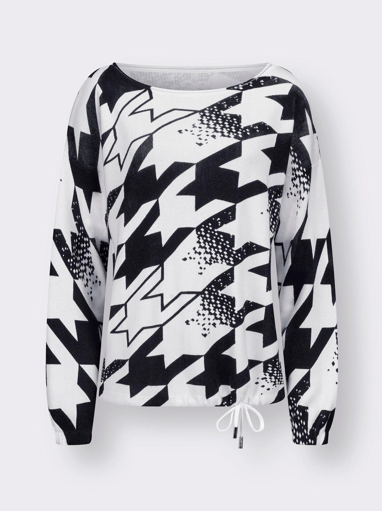 Pullover met print - zwart/ecru geprint