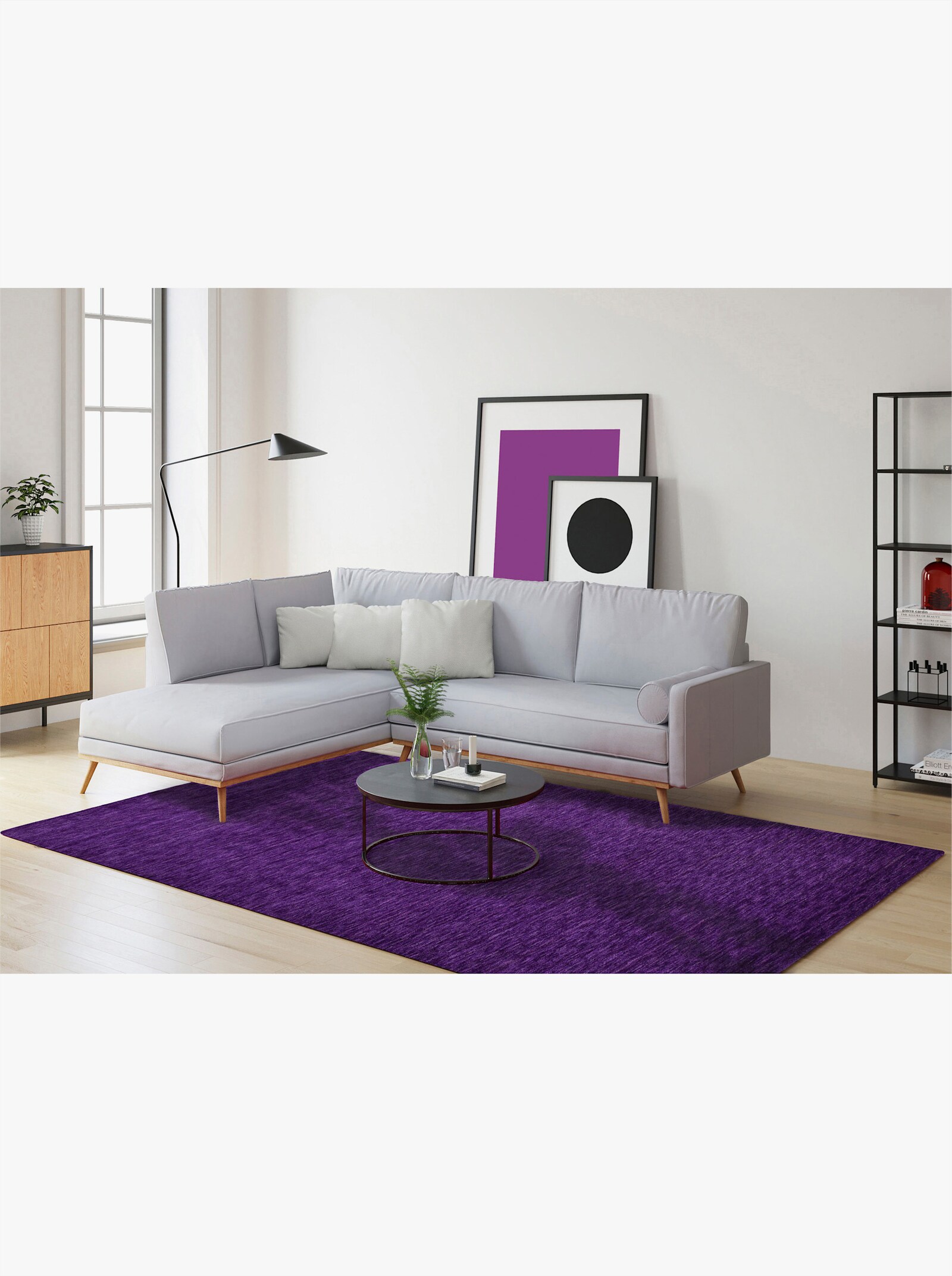 Theko Handwebteppich - lila