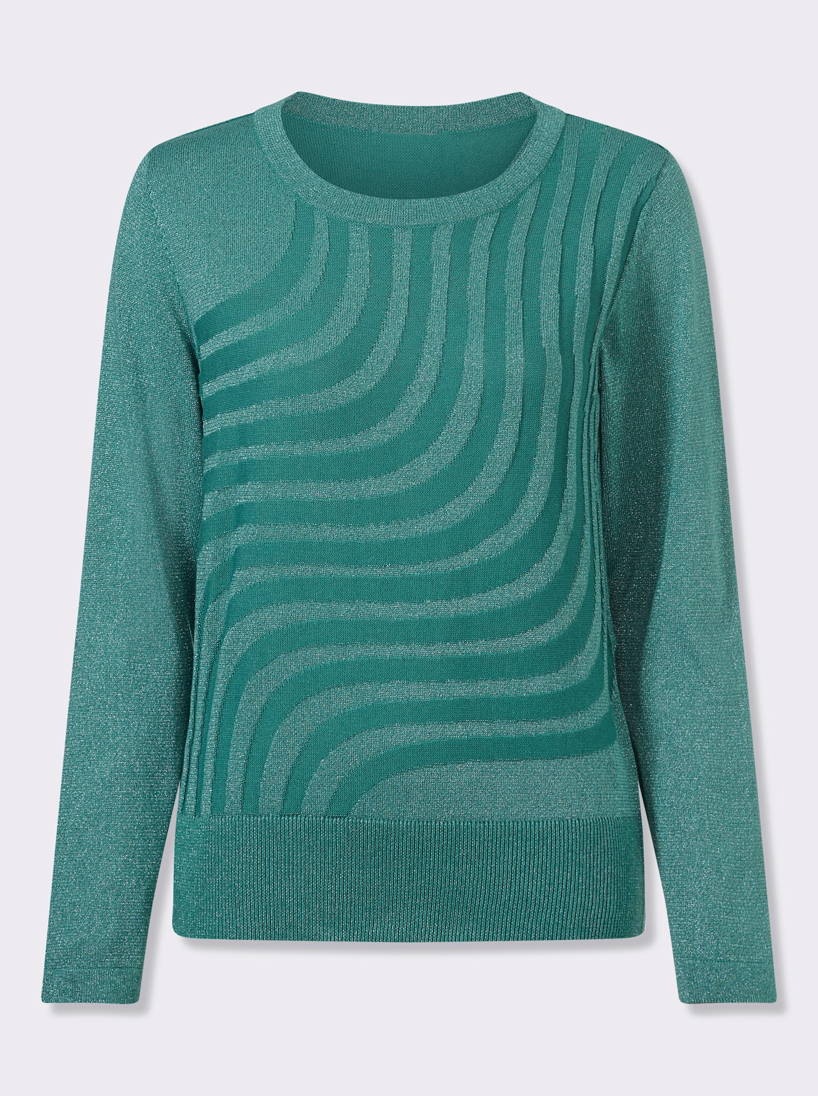 Pullover mit Wellen-Muster - smaragd