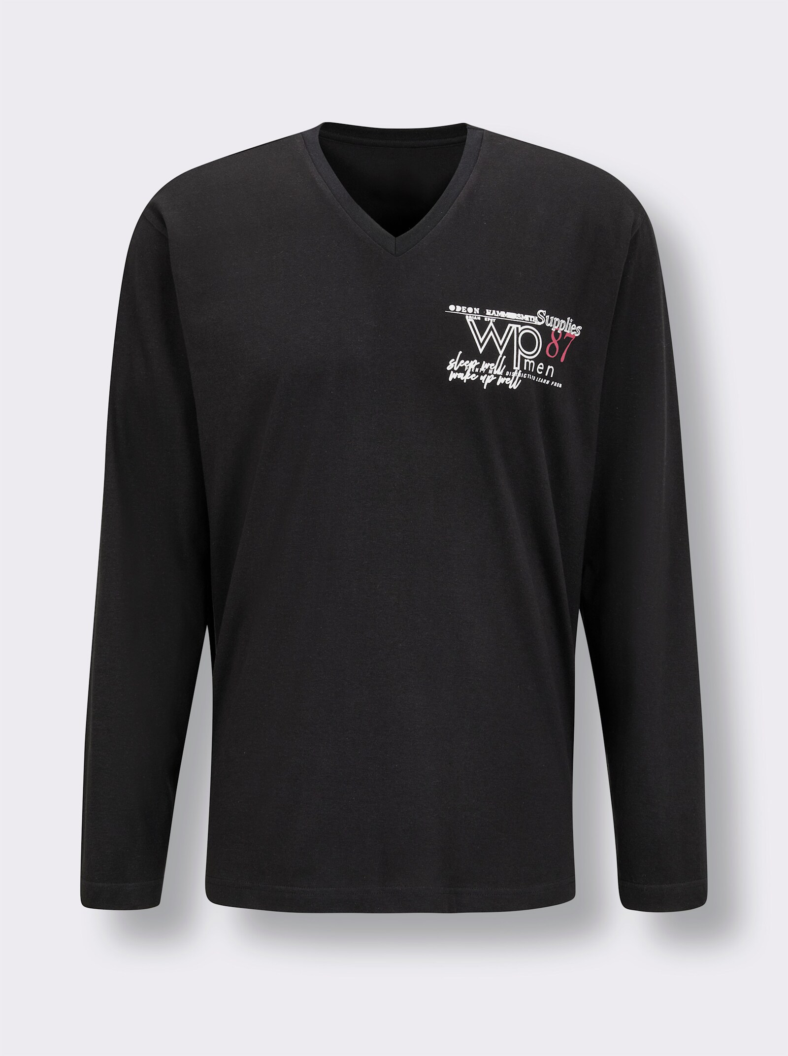 wäschepur men Schlafanzug-Shirt - schwarz