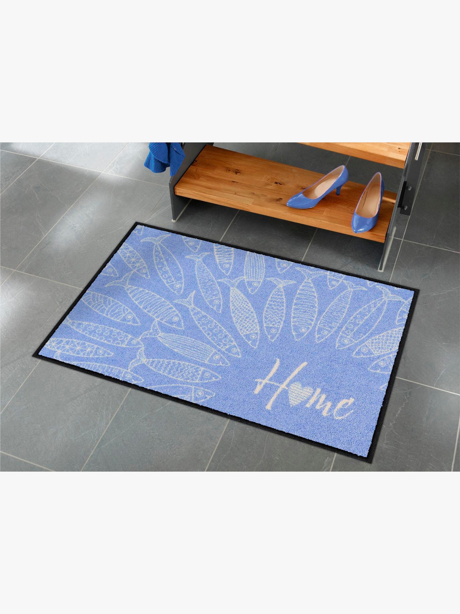 Salonloewe Fußmatte - bleu-ecru