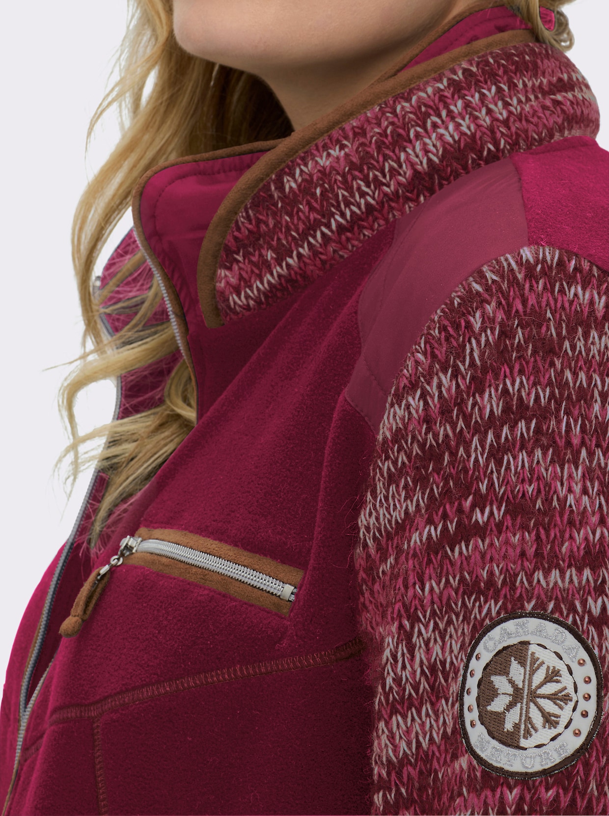 Fleecejacke - beere-meliert