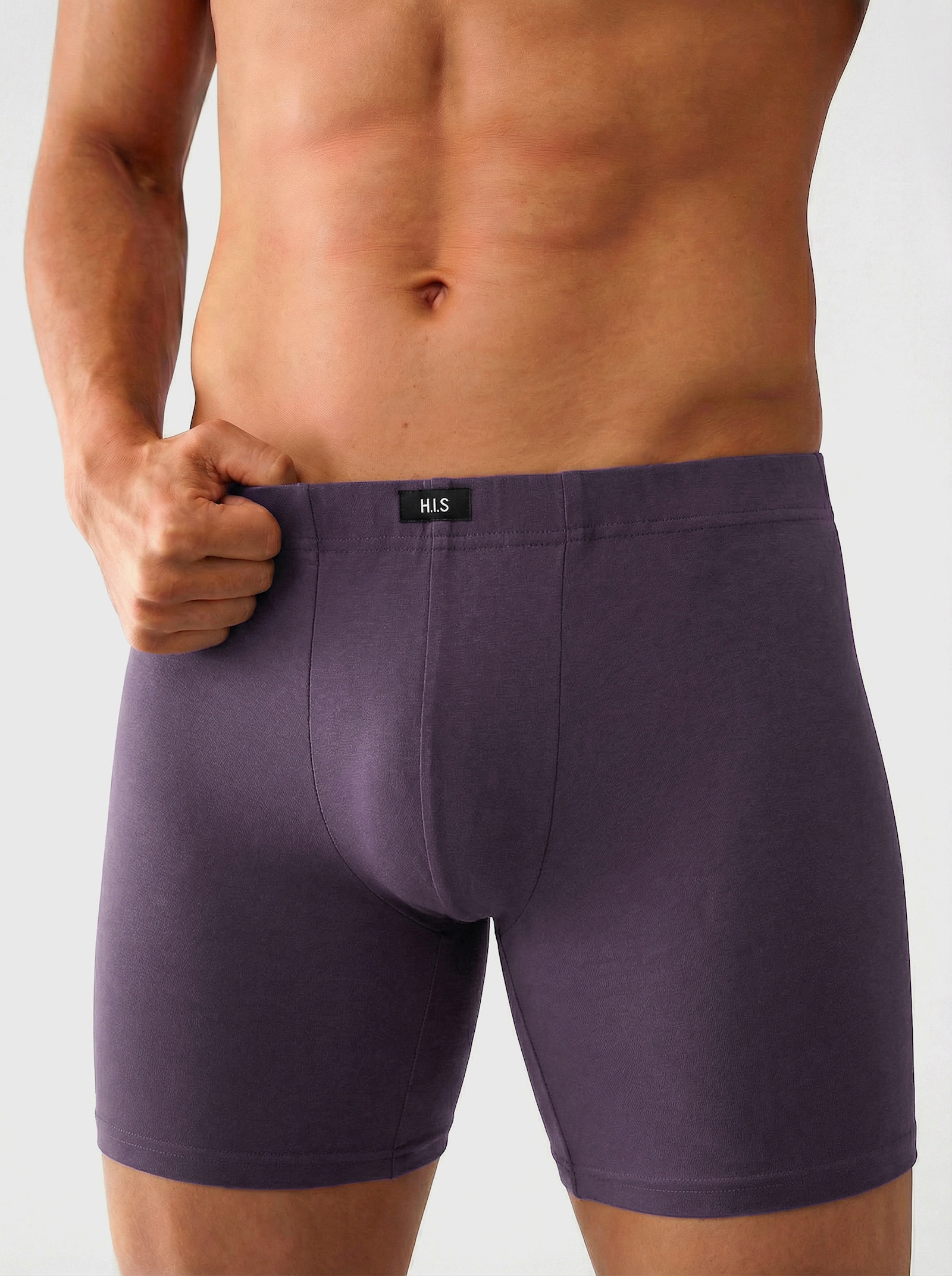 H.I.S Langer Boxer - lila, grau, blau, grün, grau