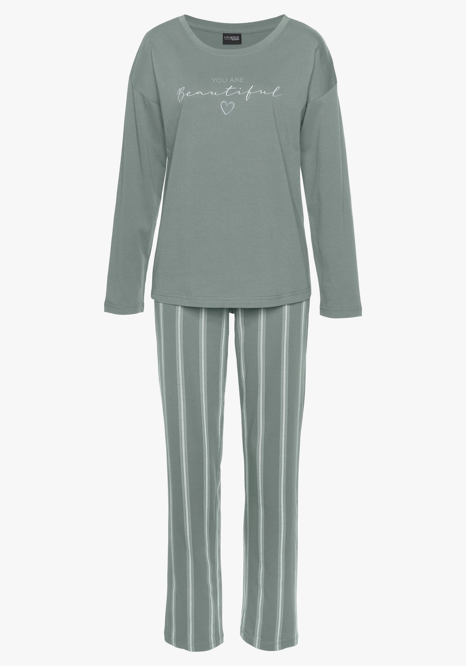 Vivance Dreams Pyjama - groen gestreept