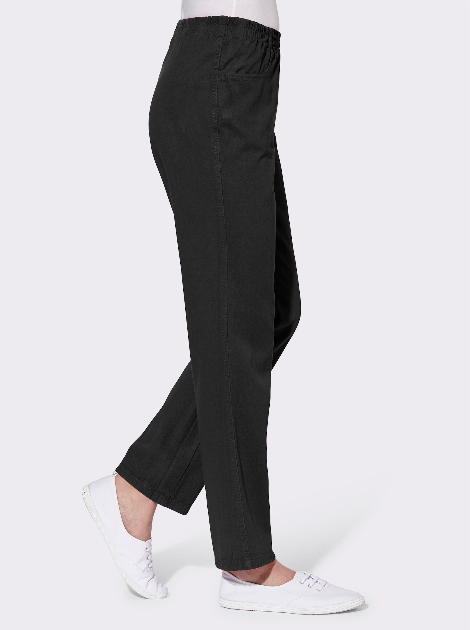 Schlupfhose aus Baumwolle - schwarz