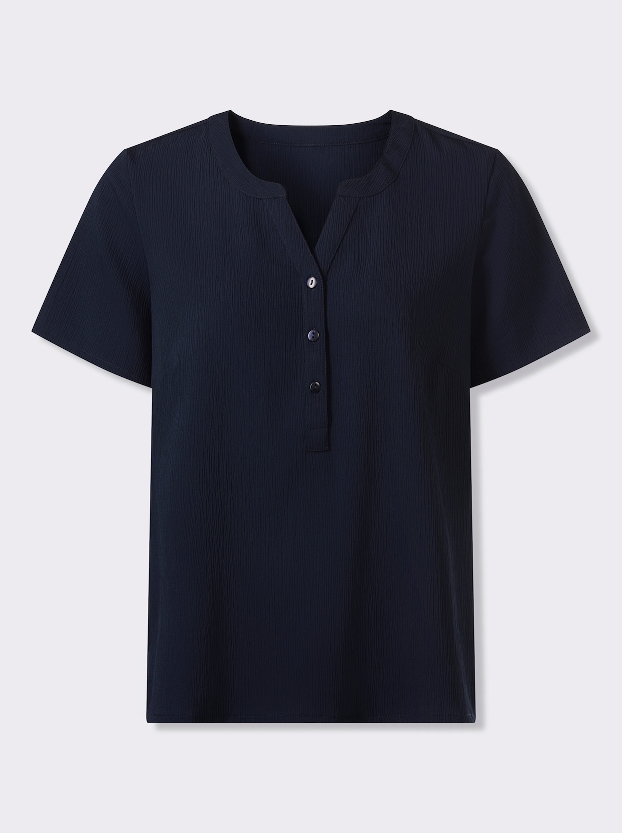 Schlupfbluse mit kurzen Ärmeln - marine