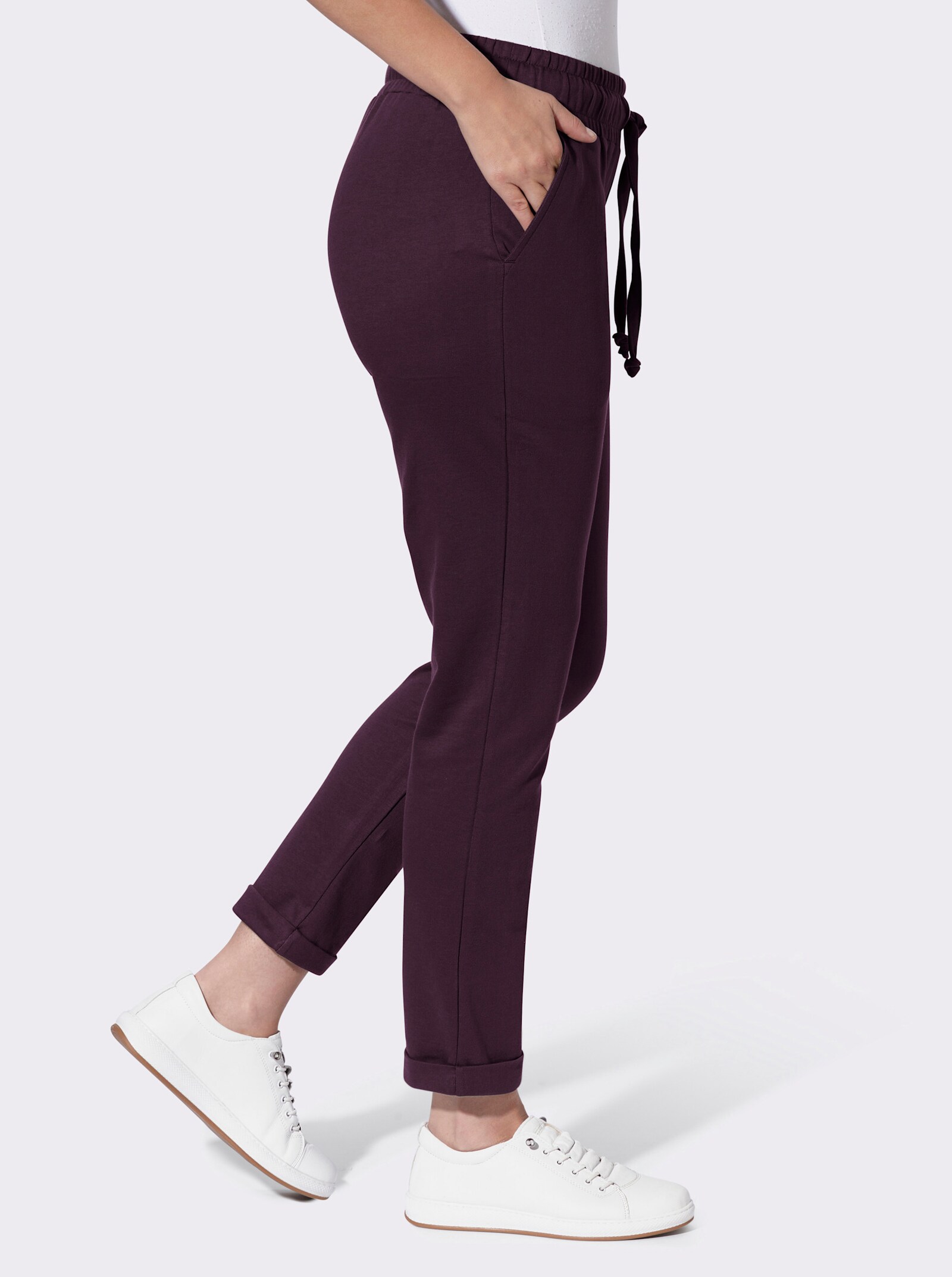  Sweathose mit Rundum-Dehnund - aubergine