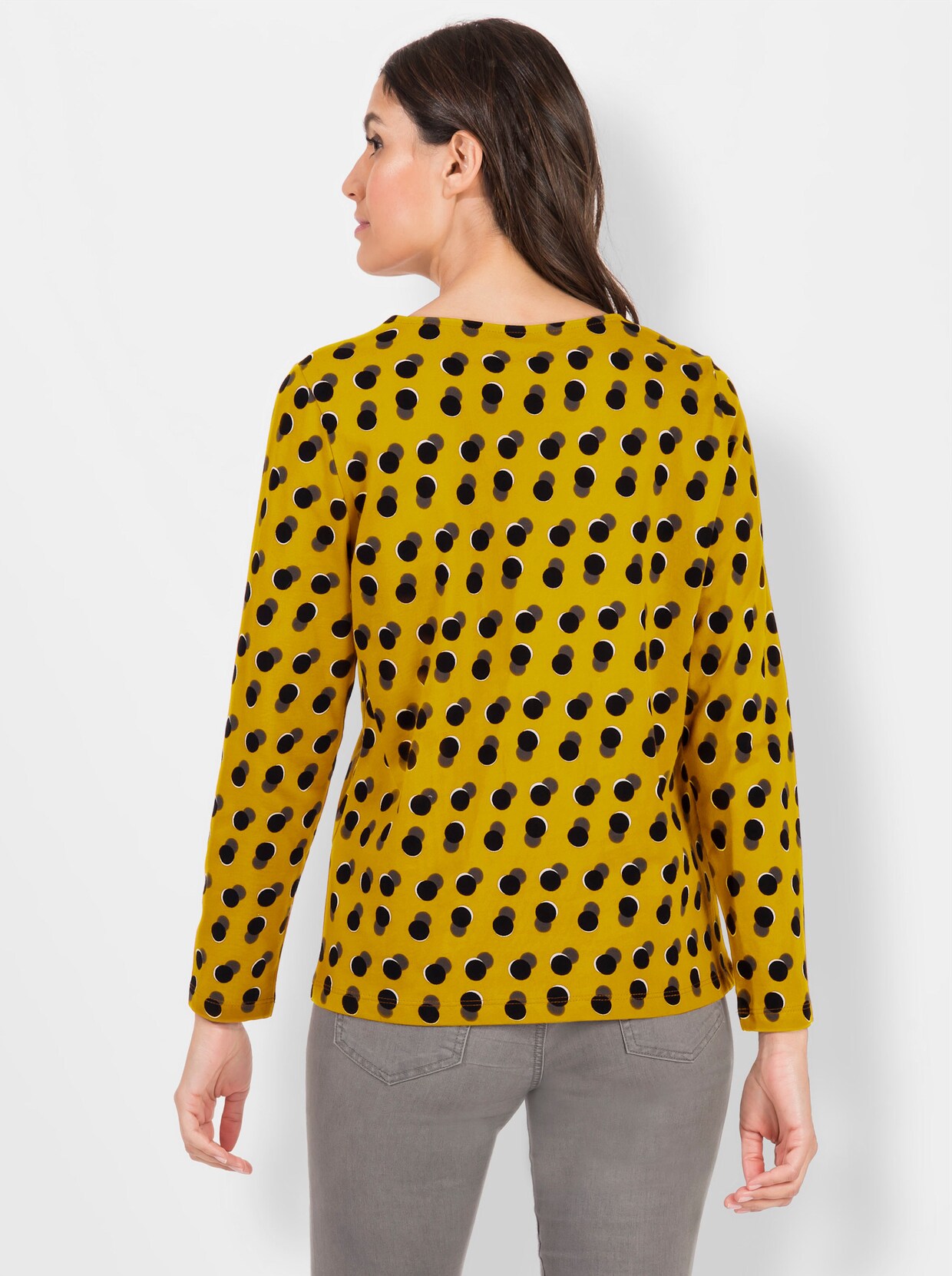Print-Shirt - ocker-bedruckt