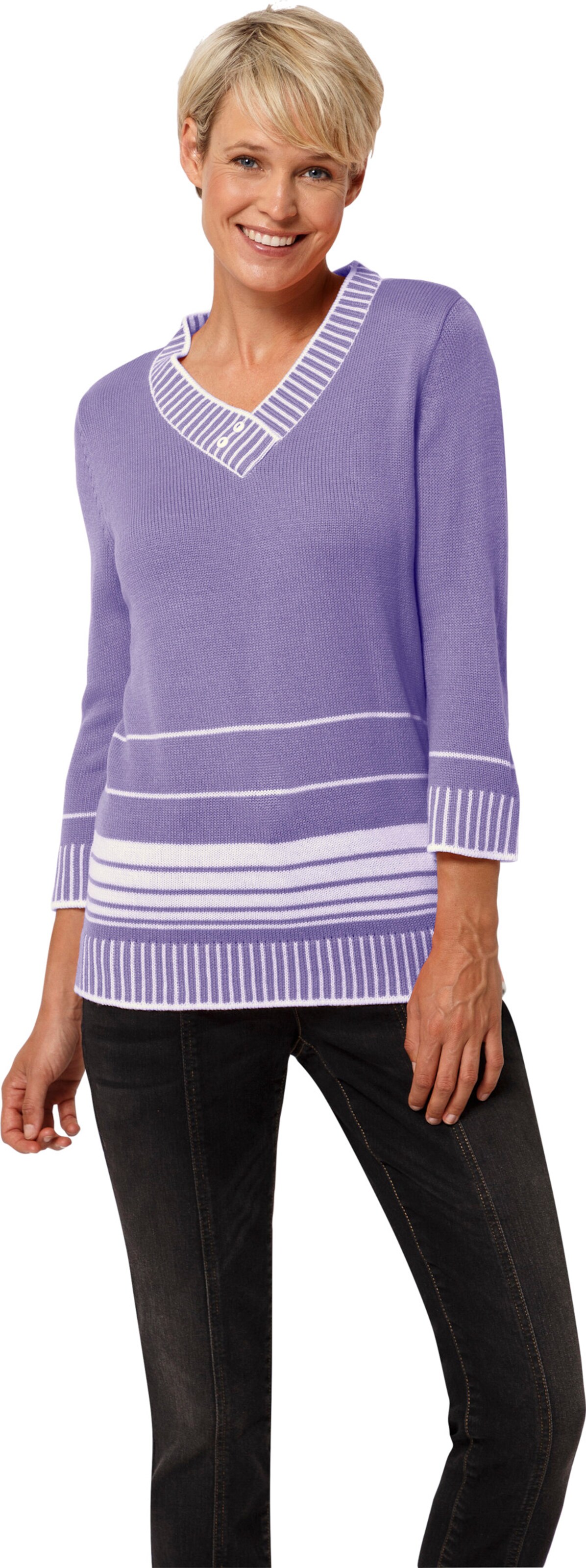 Thumbnail - V-Ausschnitt-Pullover