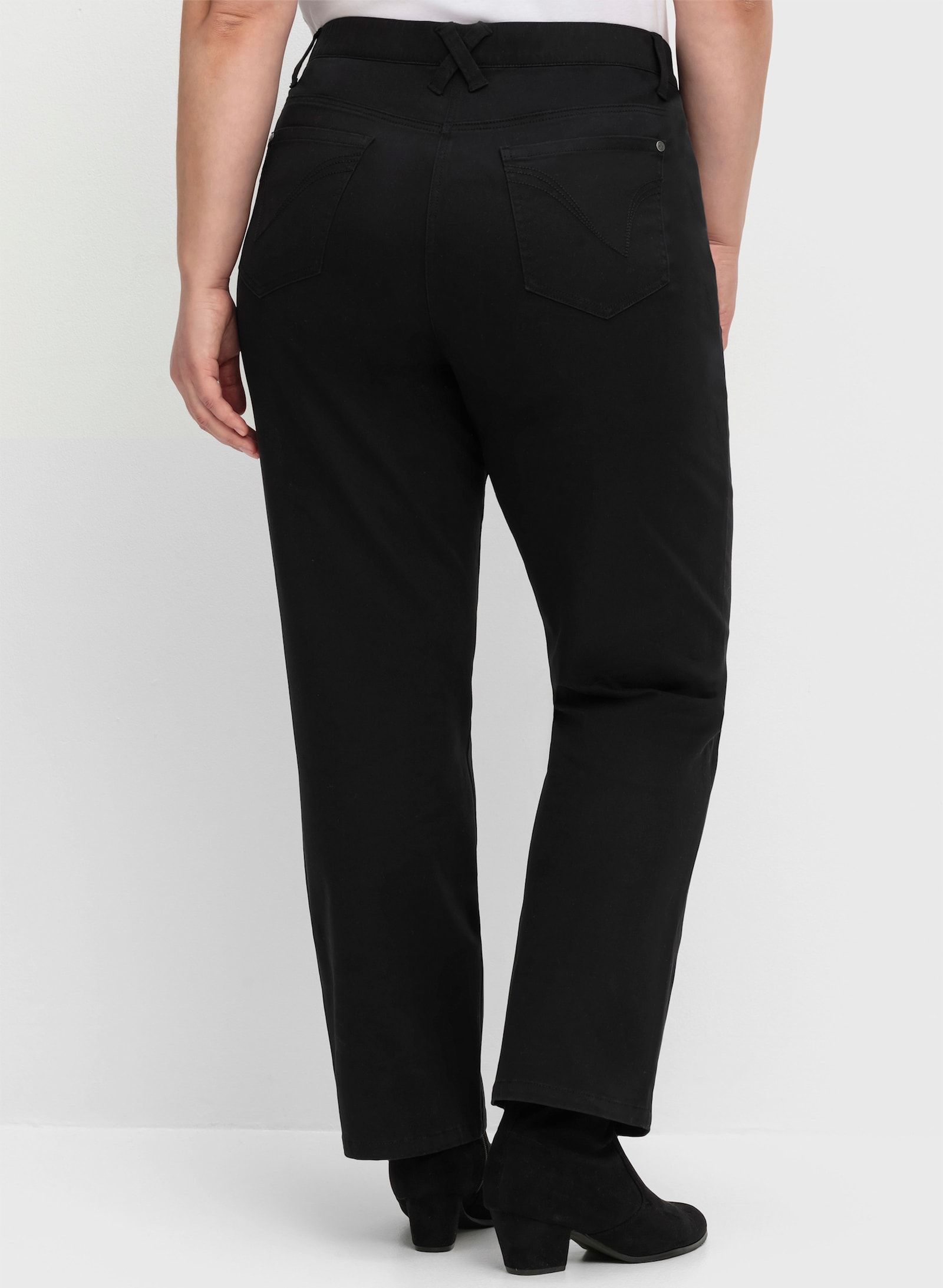 sheego Stretch-Hose mit Shaping-Einsatz - schwarz