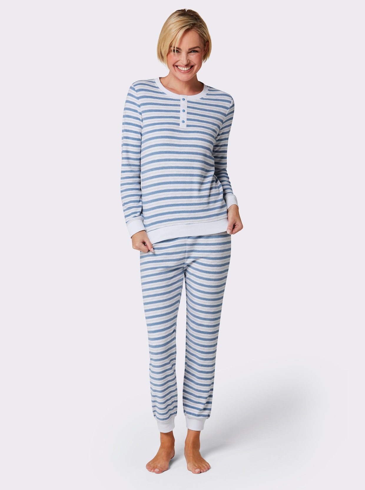 wäschepur Pyjama - ecru/ijsblauw