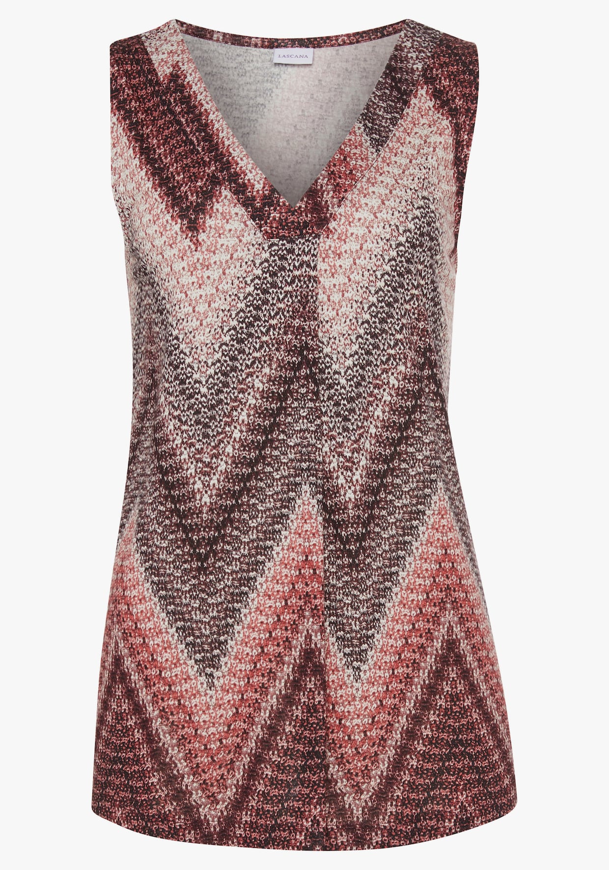 LASCANA Tanktop - sand-bordeaux bedruckt