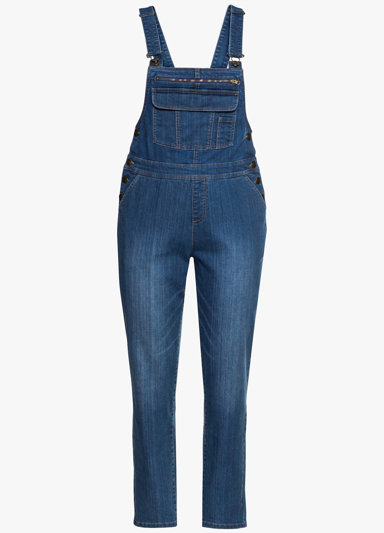 sheego Jeanslatzhose - blue used denim