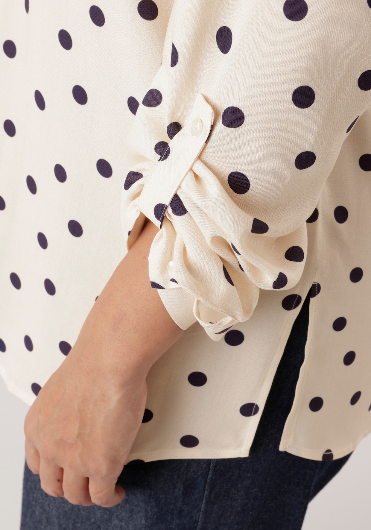 Aniston PLUS Schlupfbluse - wollweiß-marine