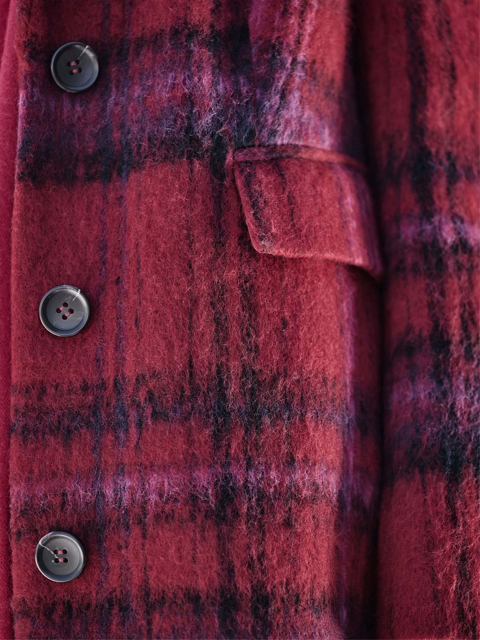 heine Mantel mit Karomuster - kirsche-schwarz-kariert