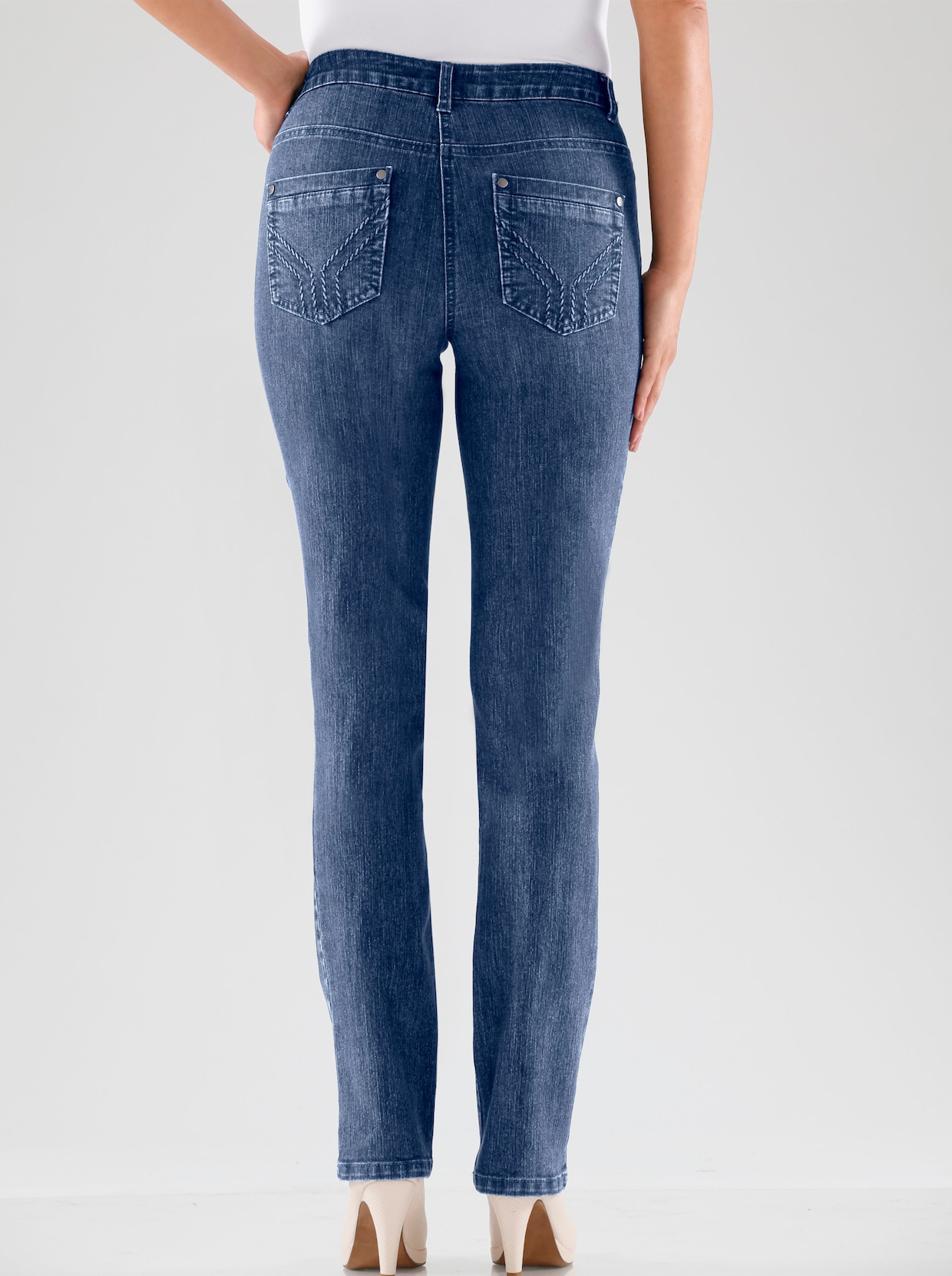 Rechte jeans - blue-stonewashed