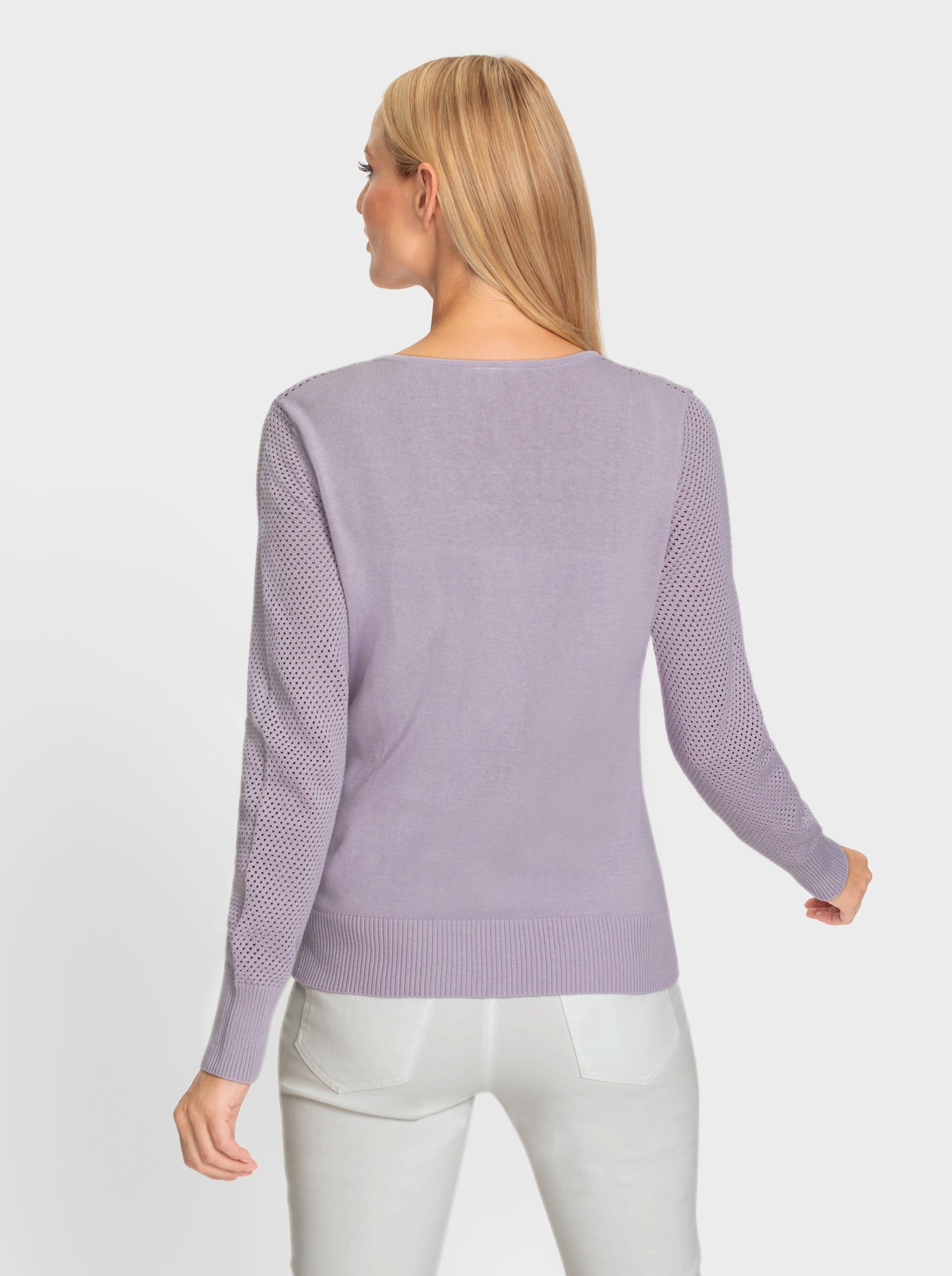 heine Feinstrickjacke mit 2-Wege-Reißverschluss - flieder