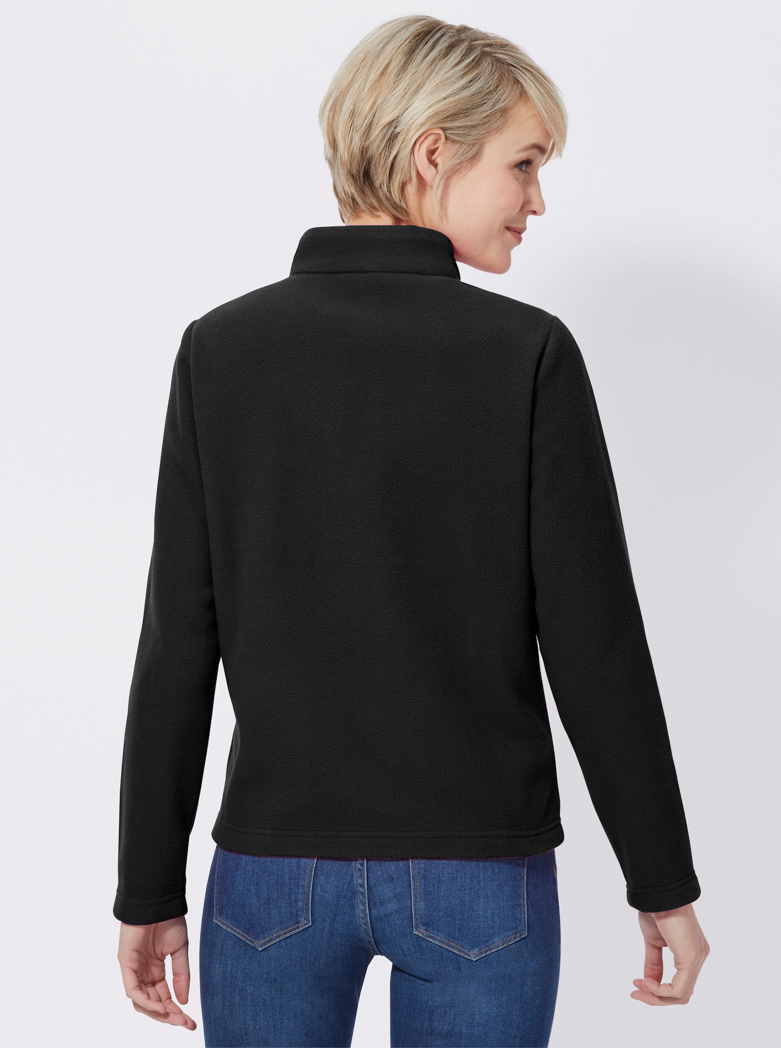 Fleeceshirt in antipilling-uitvoering - zwart