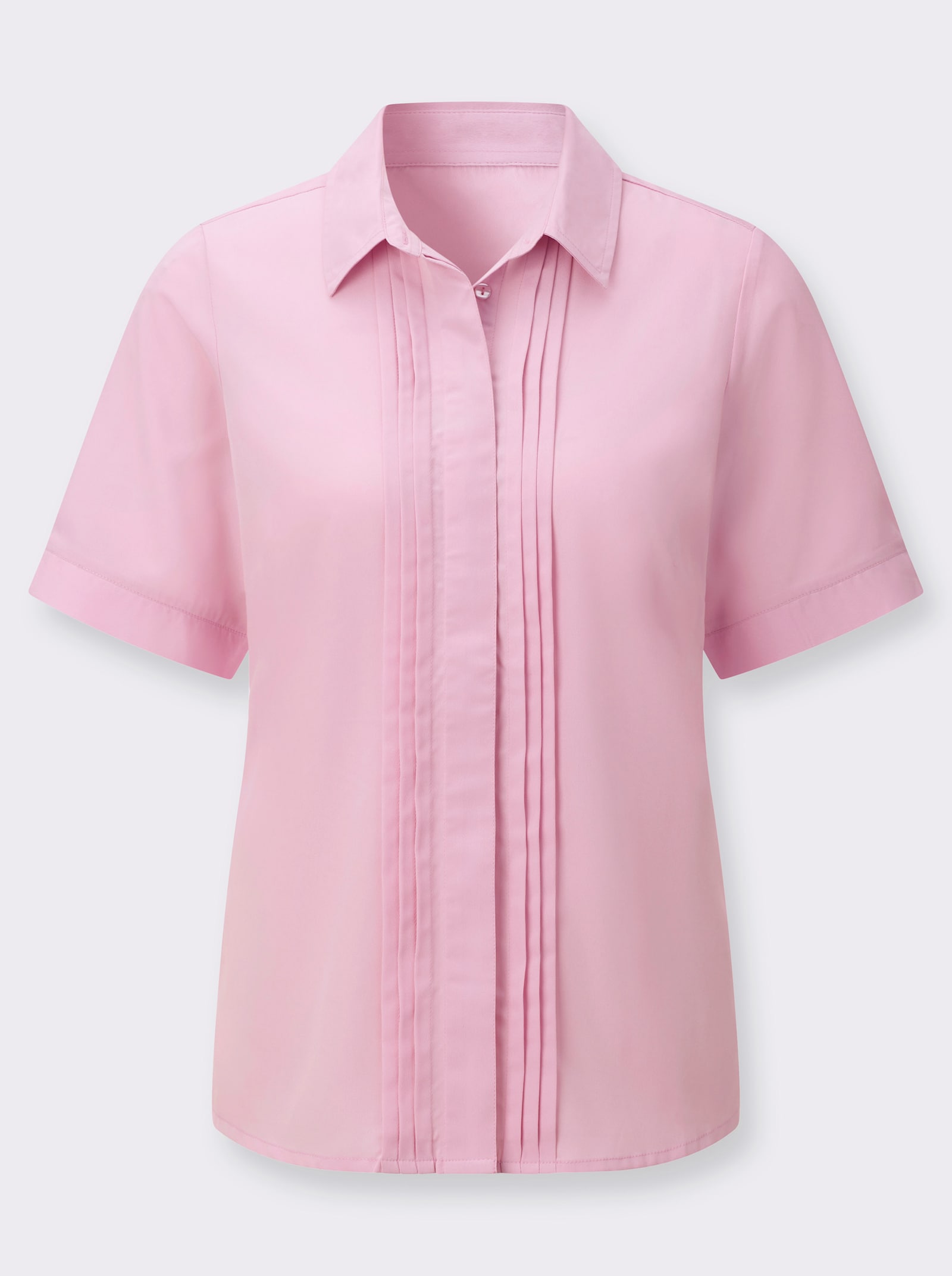 Kurzarmbluse mit Biesenverzierung - rosé