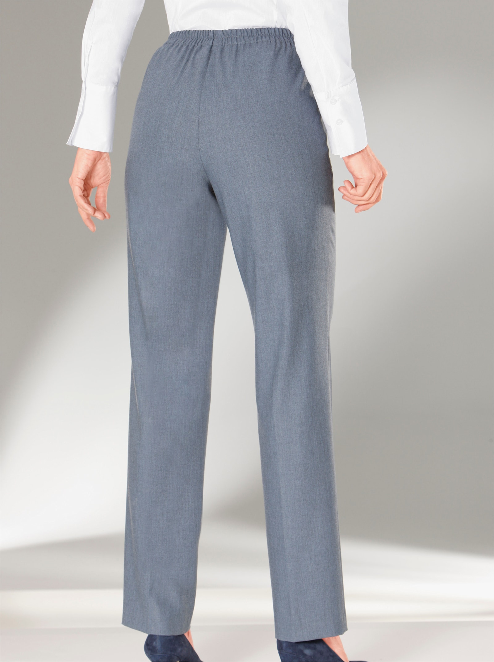 Adelina by Scheiter Hose in angerauter Winter-Qualität - rauchblau-meliert