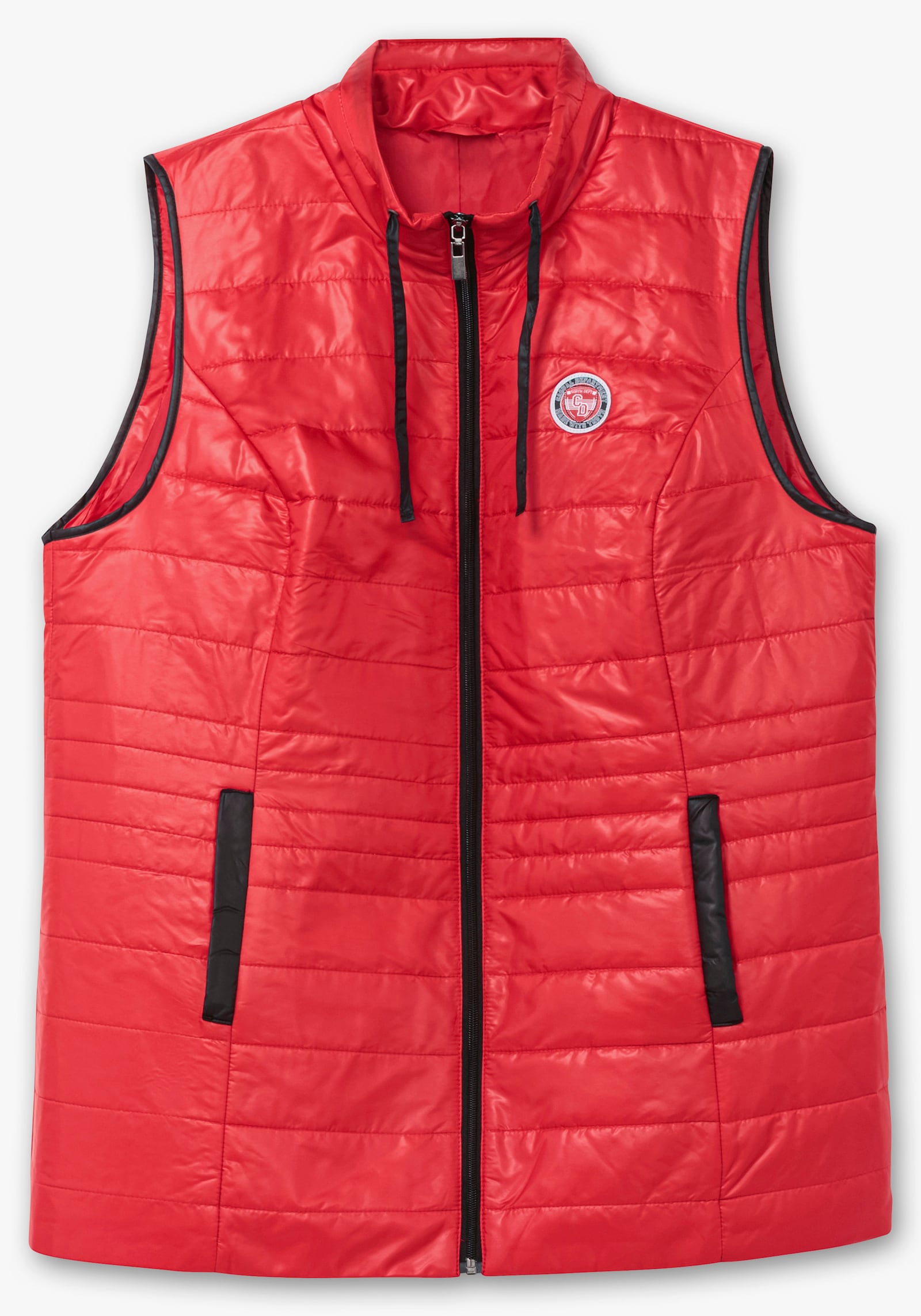 Steppweste mit Glanz-Oberfläche - rot