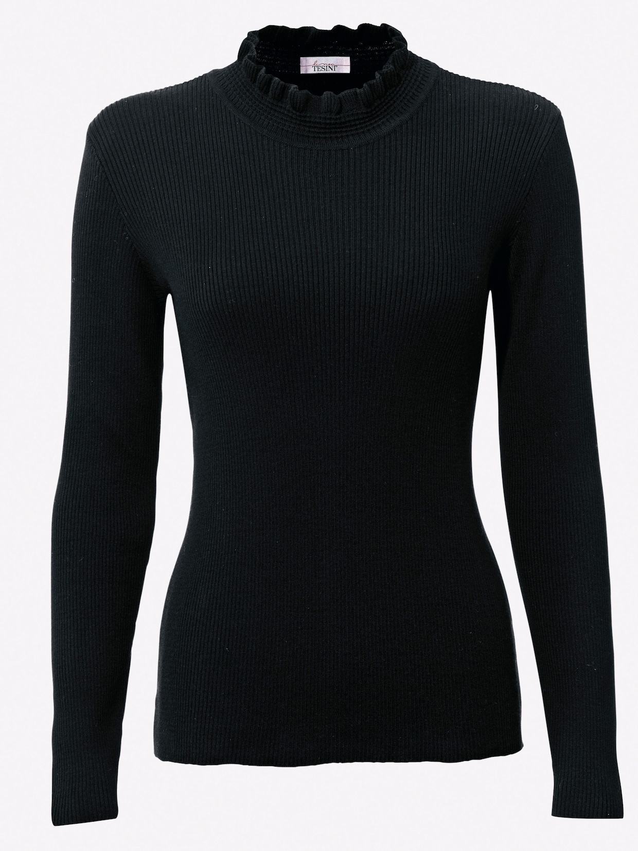 heine Pullover met opstaande kraag - zwart