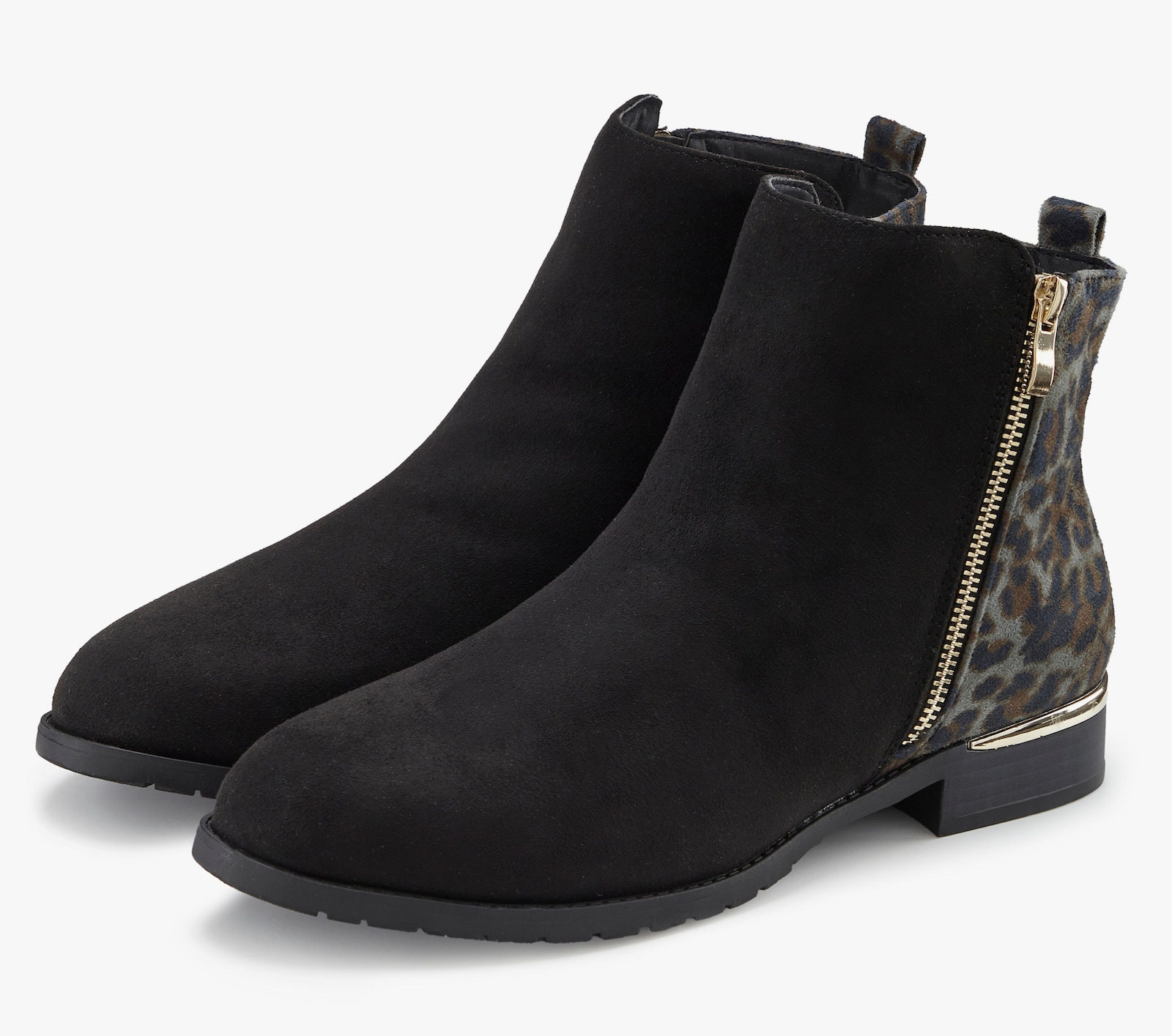 LASCANA Stiefelette - schwarz/leo