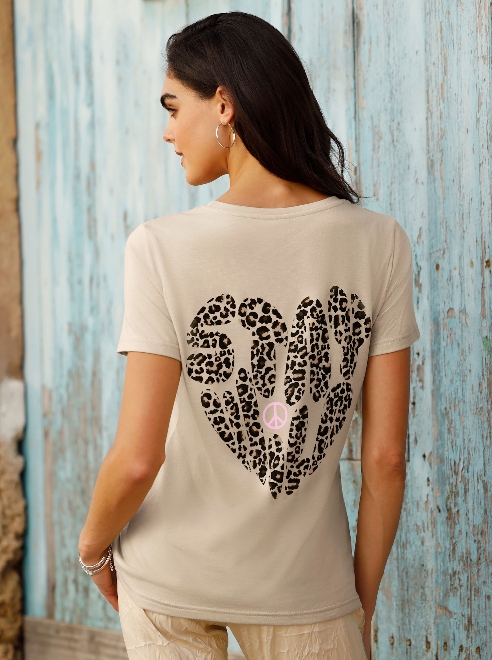 heine Shirt mit Leo-Dessin - sand