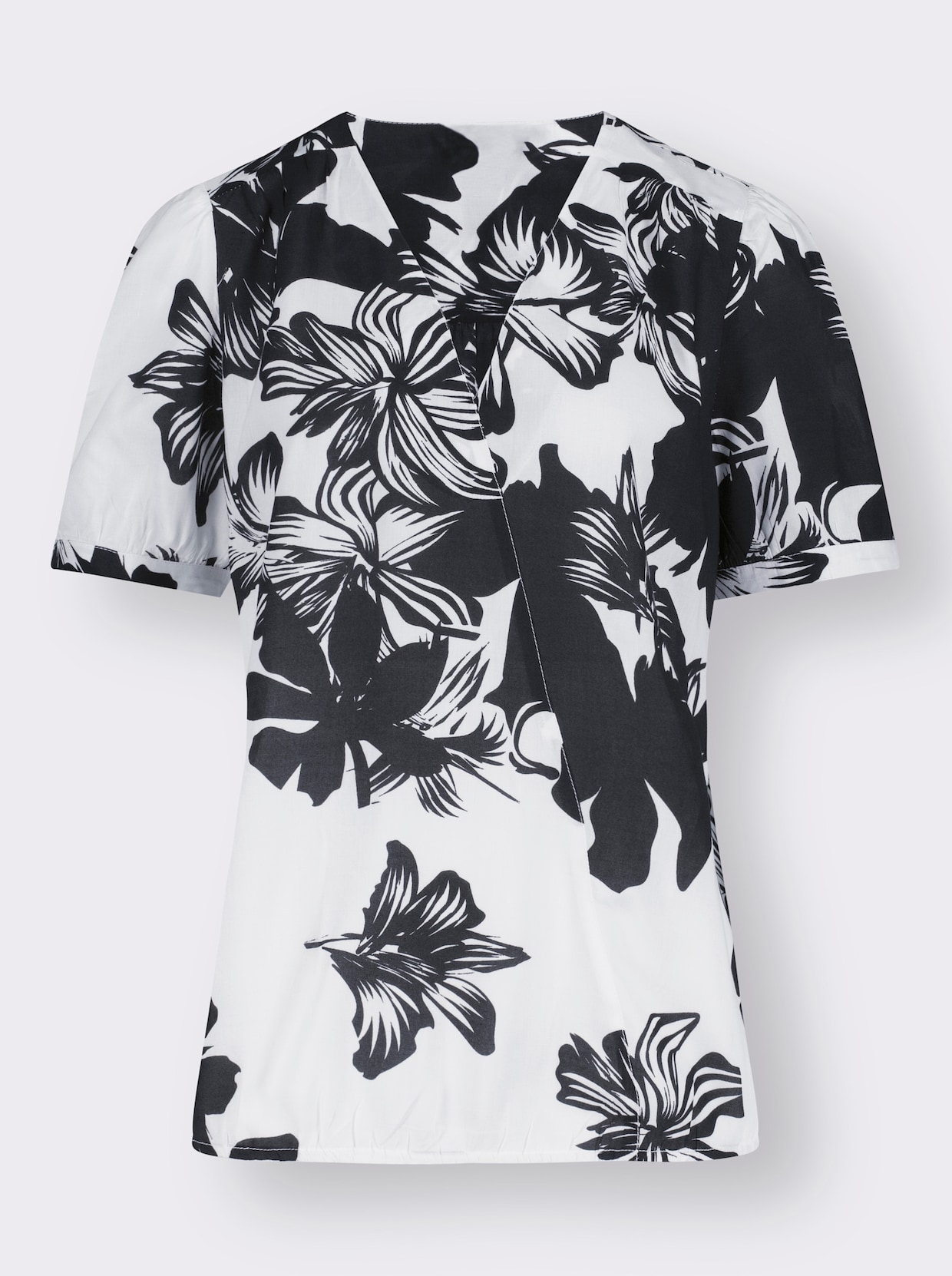 Blouse met print - ecru/zwart geprint