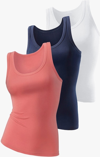 H.I.S Tanktop - weiss, apricot, marine