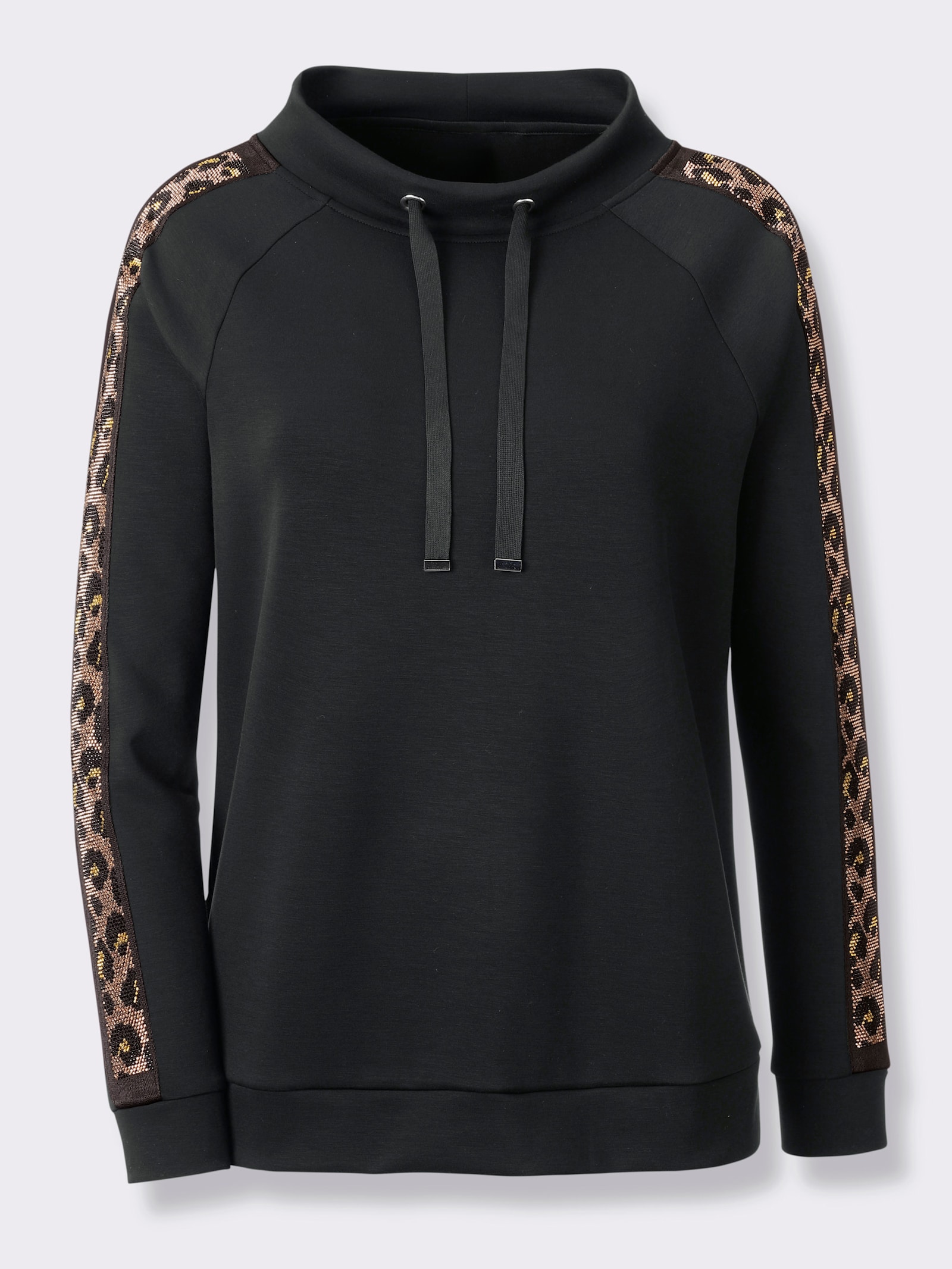 heine Sweatshirt mit Ziersteinchen - schwarz