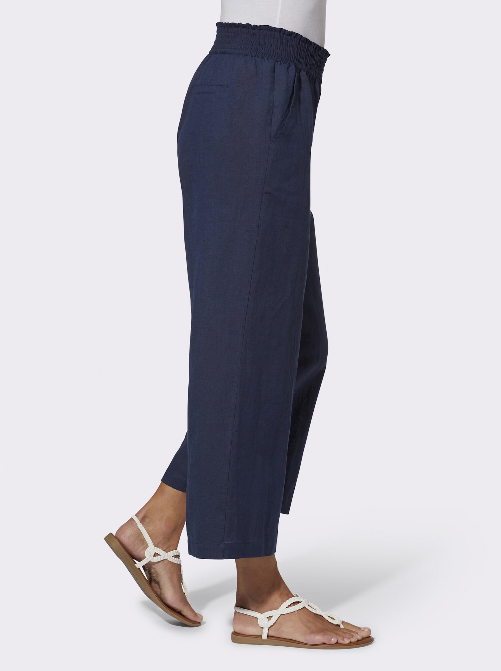 Culotte mit Leinen-Anteil - marine