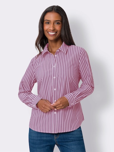 heine Overhemdblouse met strepen - heide/wit gestreept