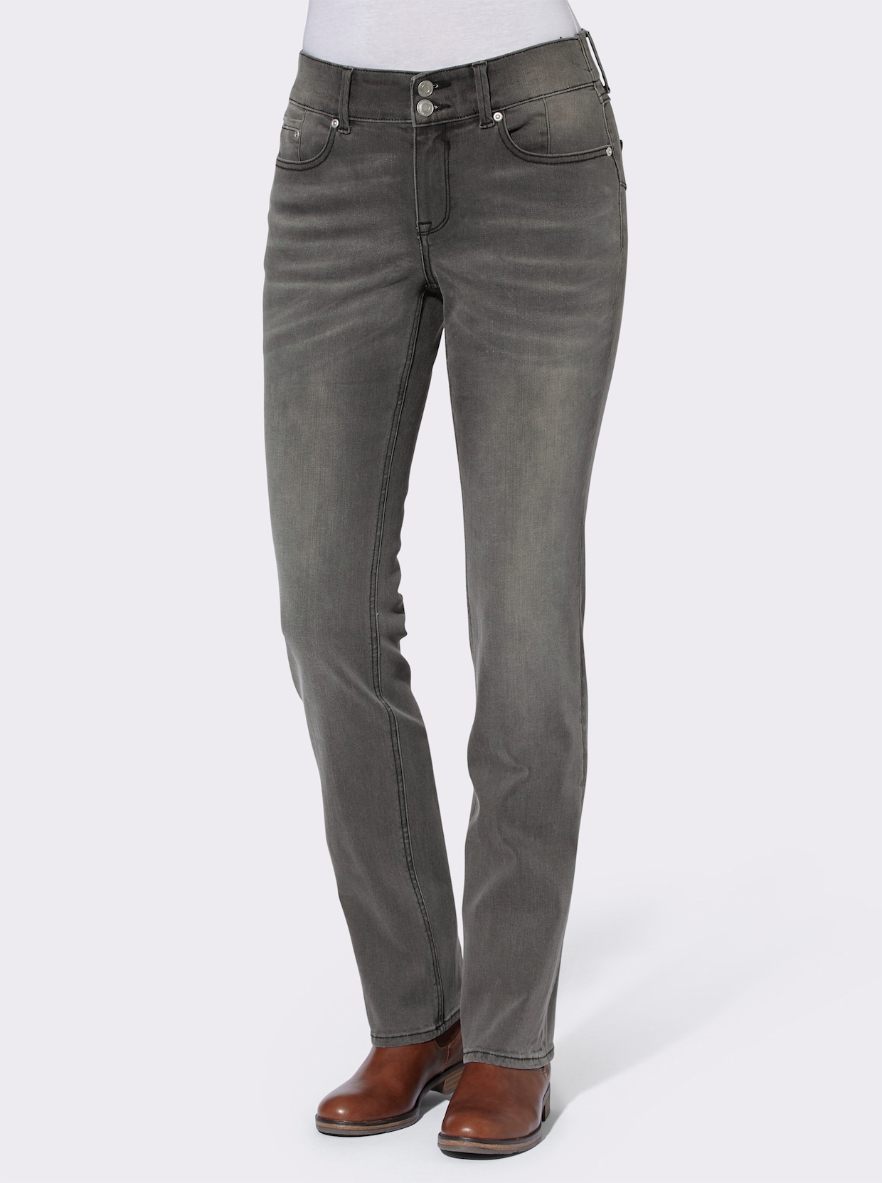 Jeans - dark grey denim