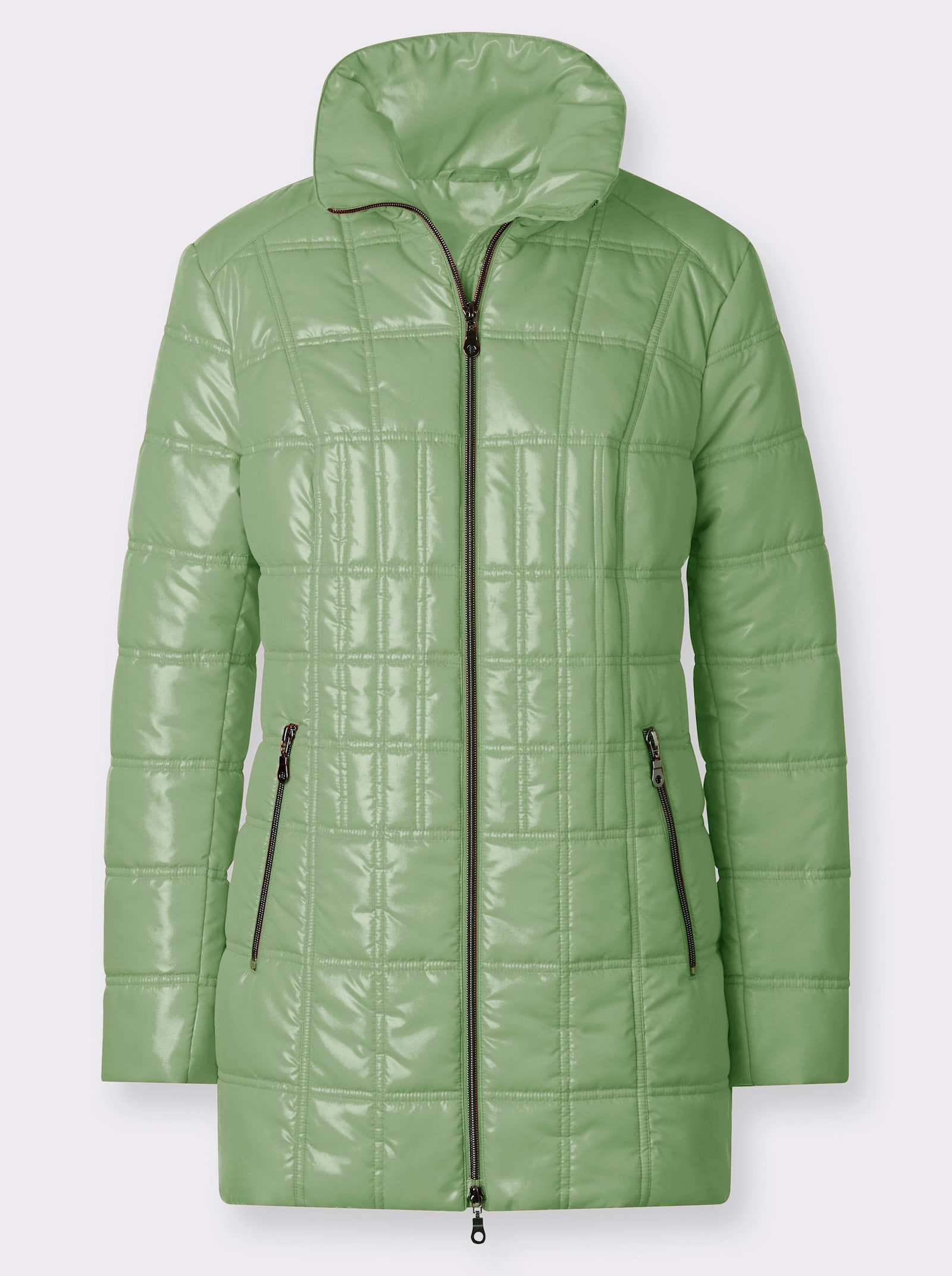 Steppjacke mit 2-Wege-Reißverschluss - eucalyptus
