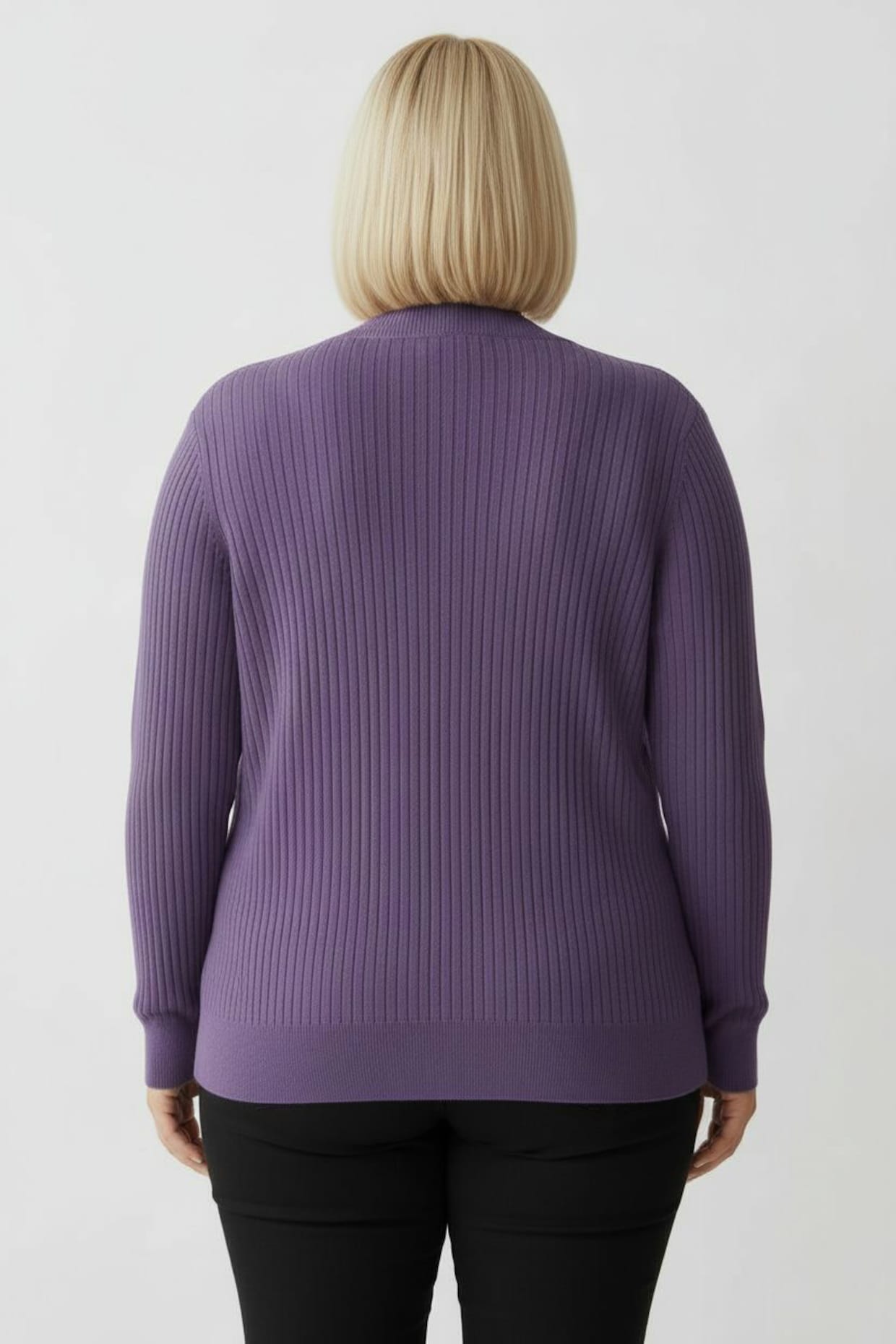 Strickjacke in Ripp-Optik - lila