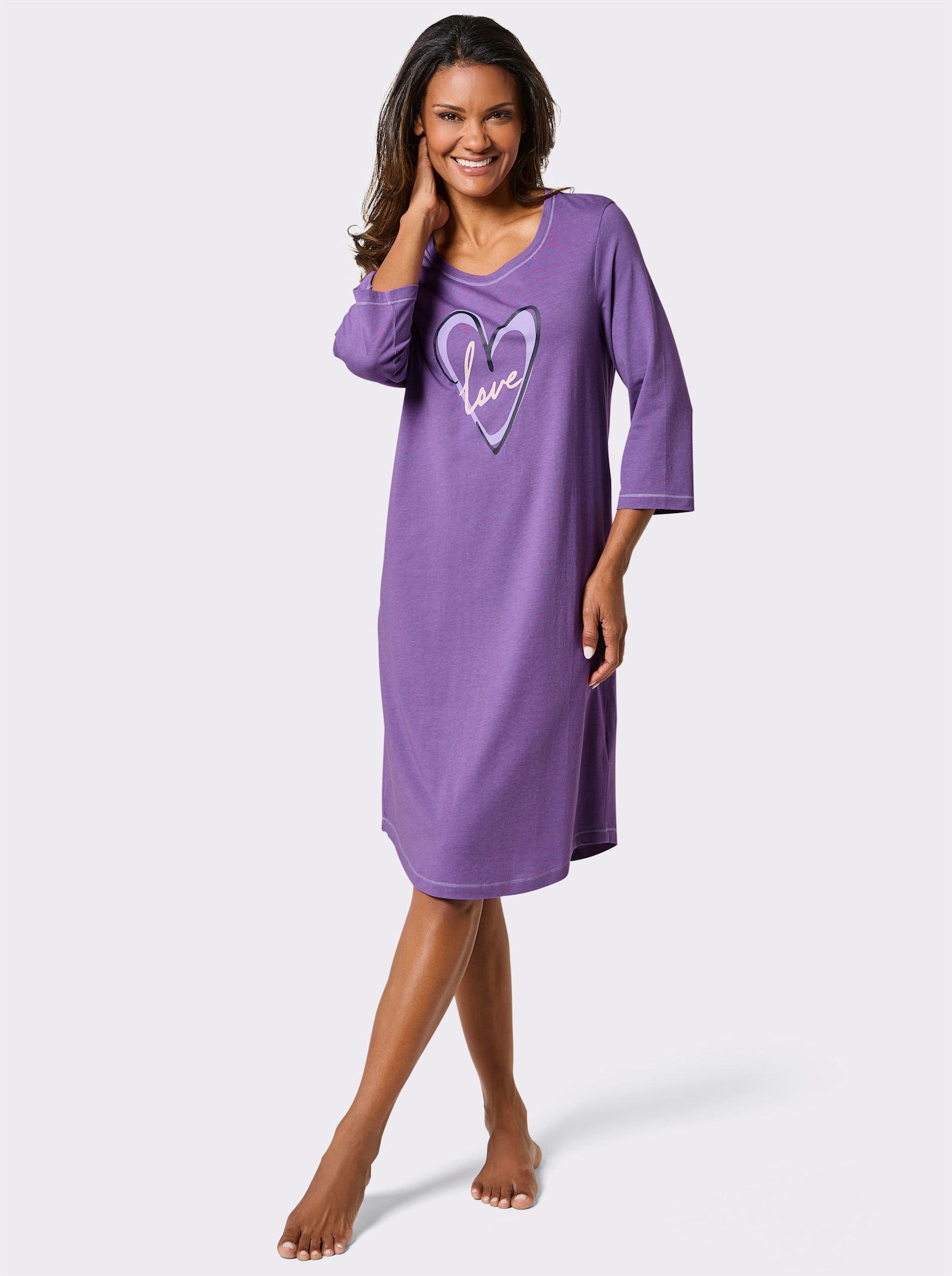 wäschepur Sleepshirts im Doppelpack - lila + hellrosé