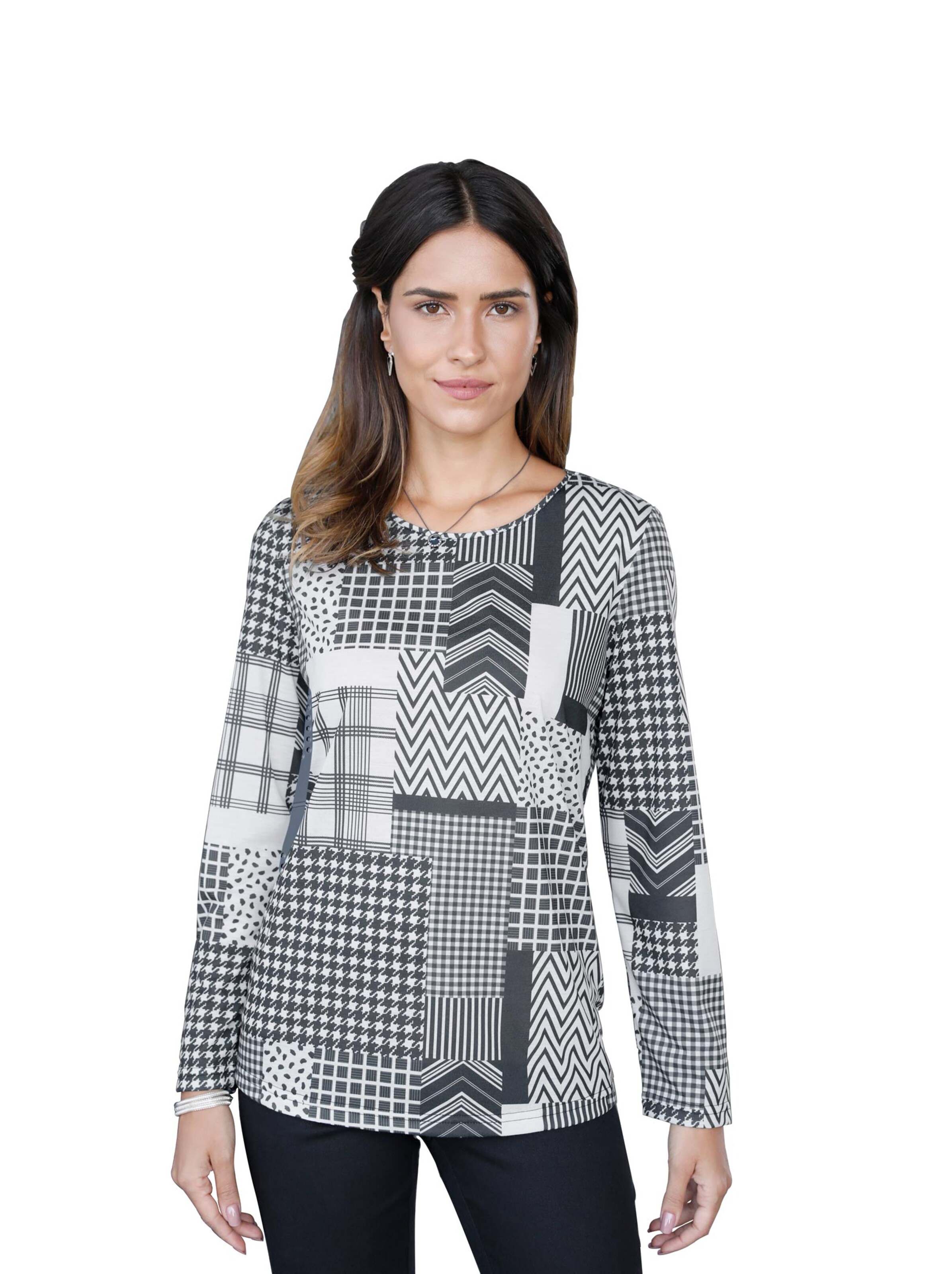 Shirt - schwarz-weiß-bedruckt