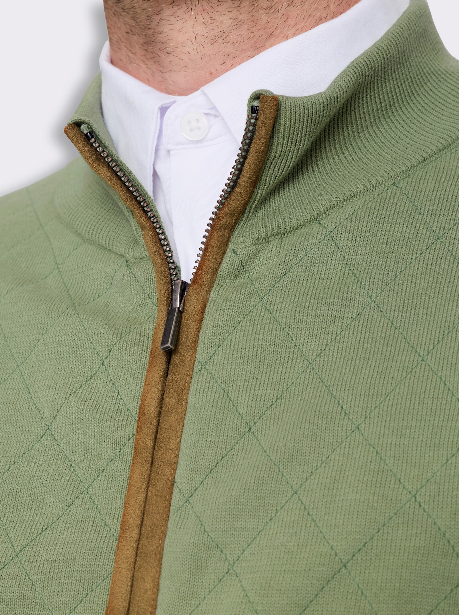 Marco Donati Strickjacke mit Rautensteppung - eucalyptus