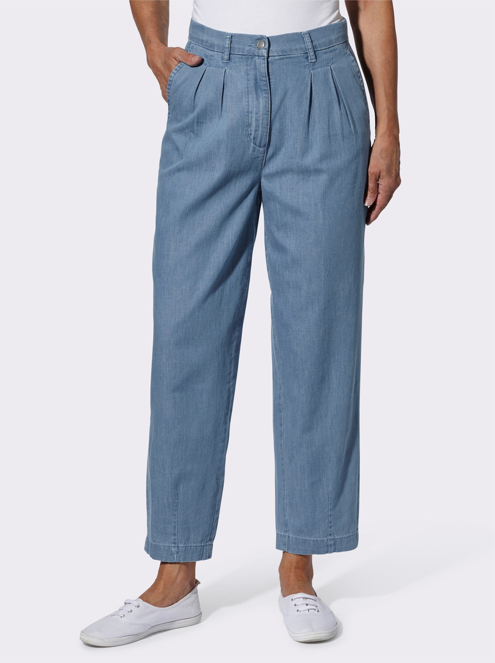 7/8-Jeans aus reiner Baumwolle - blue-bleached