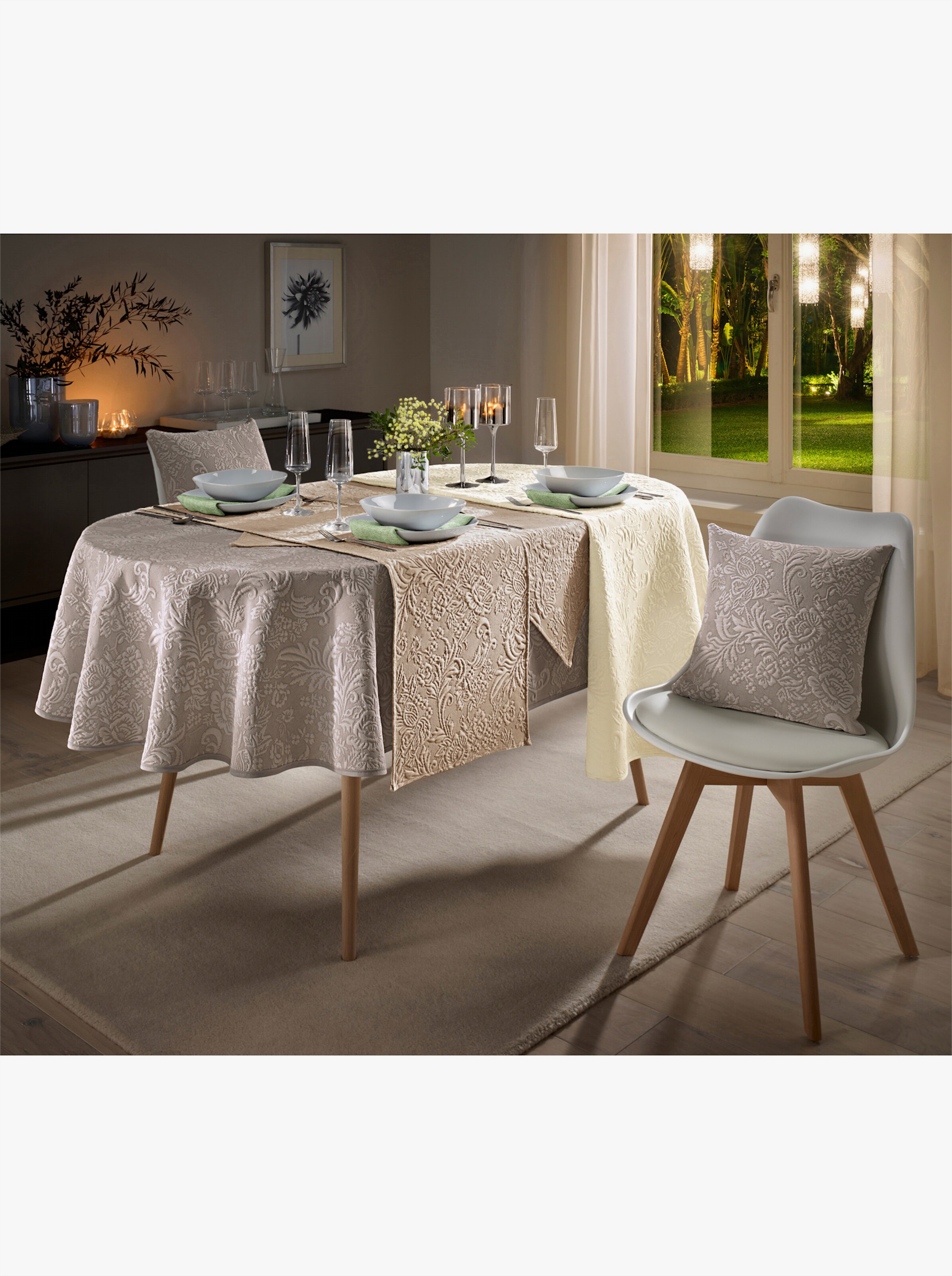 Nydel Nappe damassé Venezia (Chamois, 160 x 300 cm
