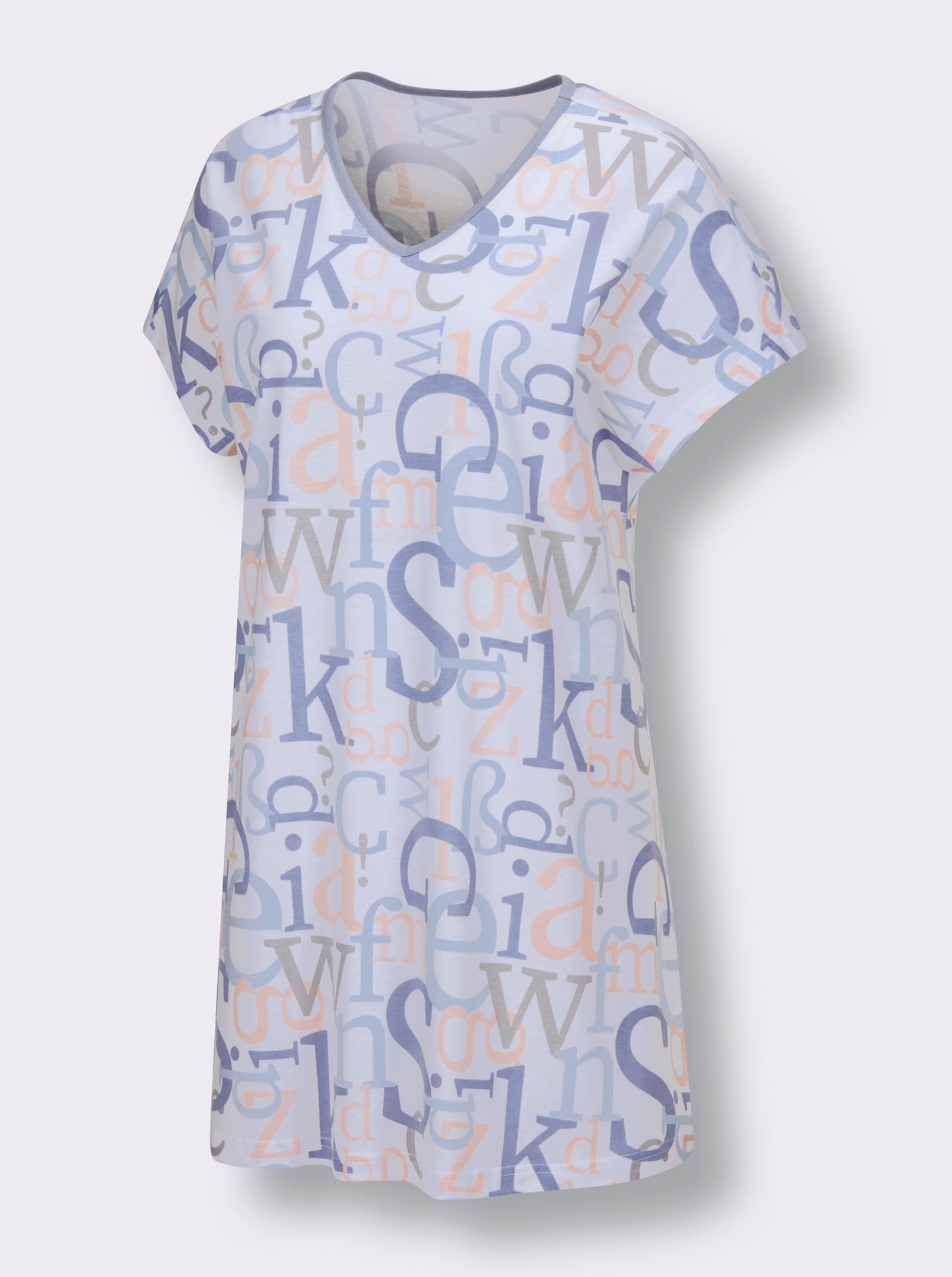 wäschepur Pyjama - wit/duivenblauw bedrukt