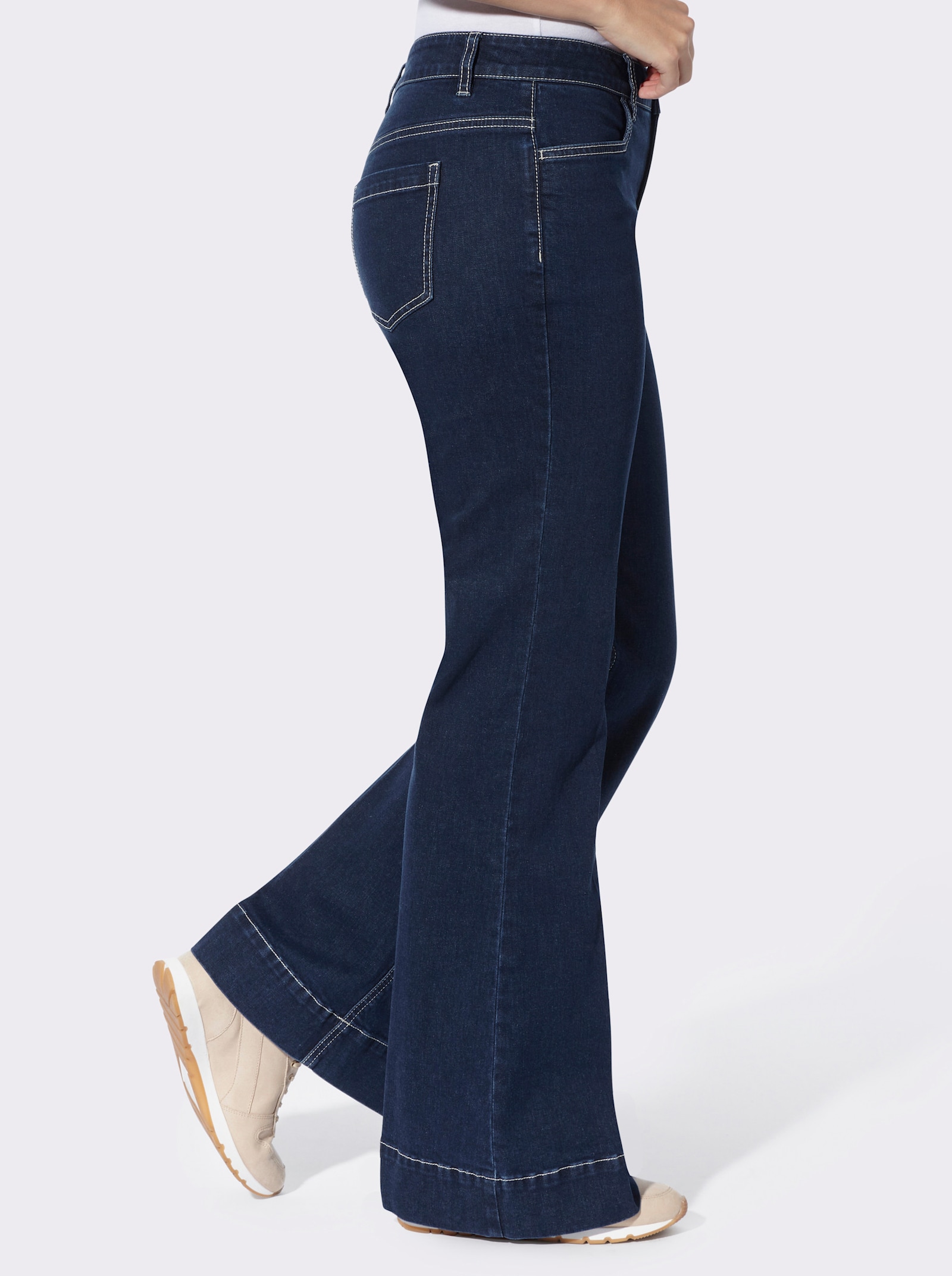heine Bootcut-Jeans mit Bügelfalten - dark blue