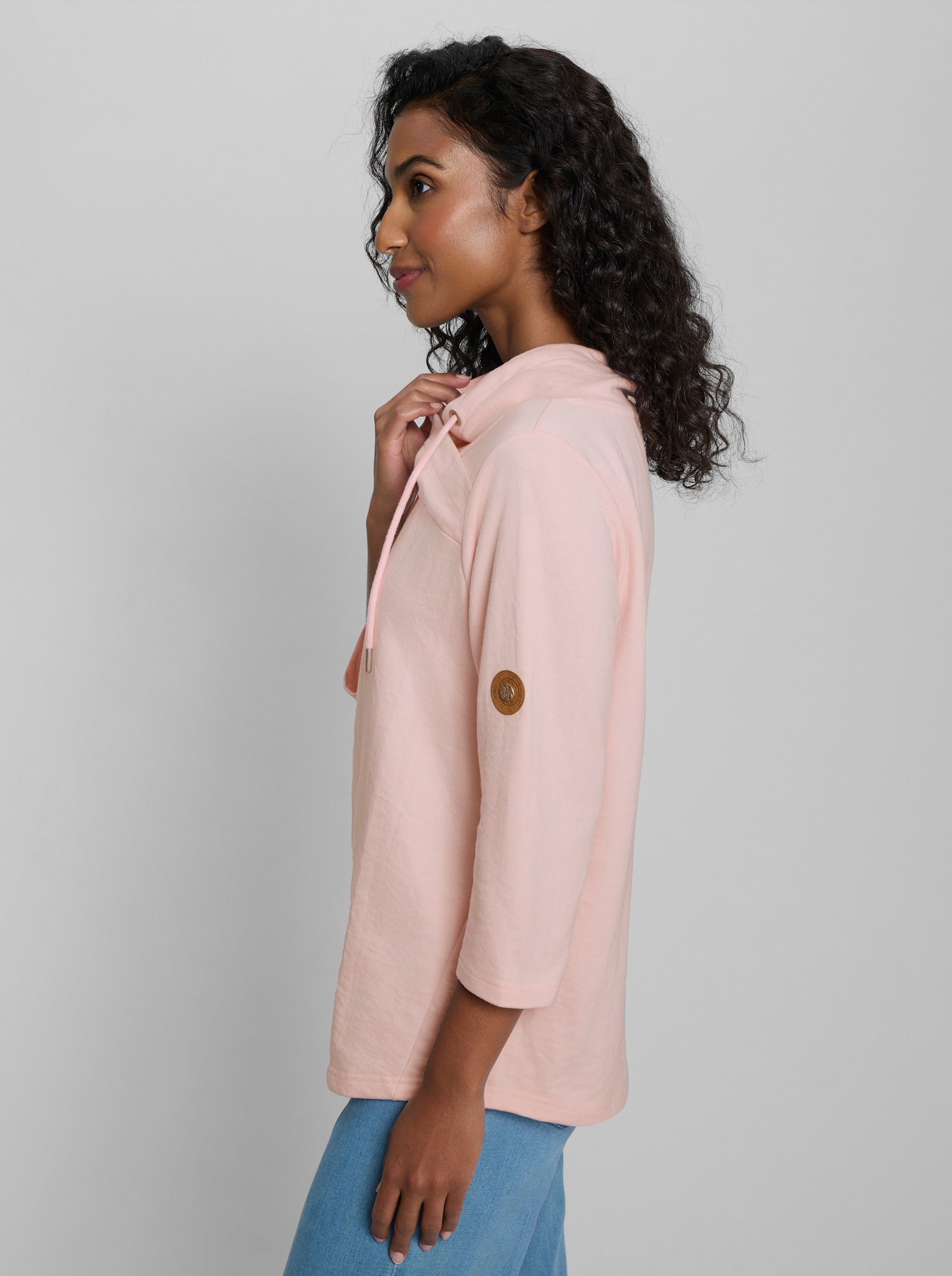 heine Sweatshirt mit Stehkragen - hellrosé