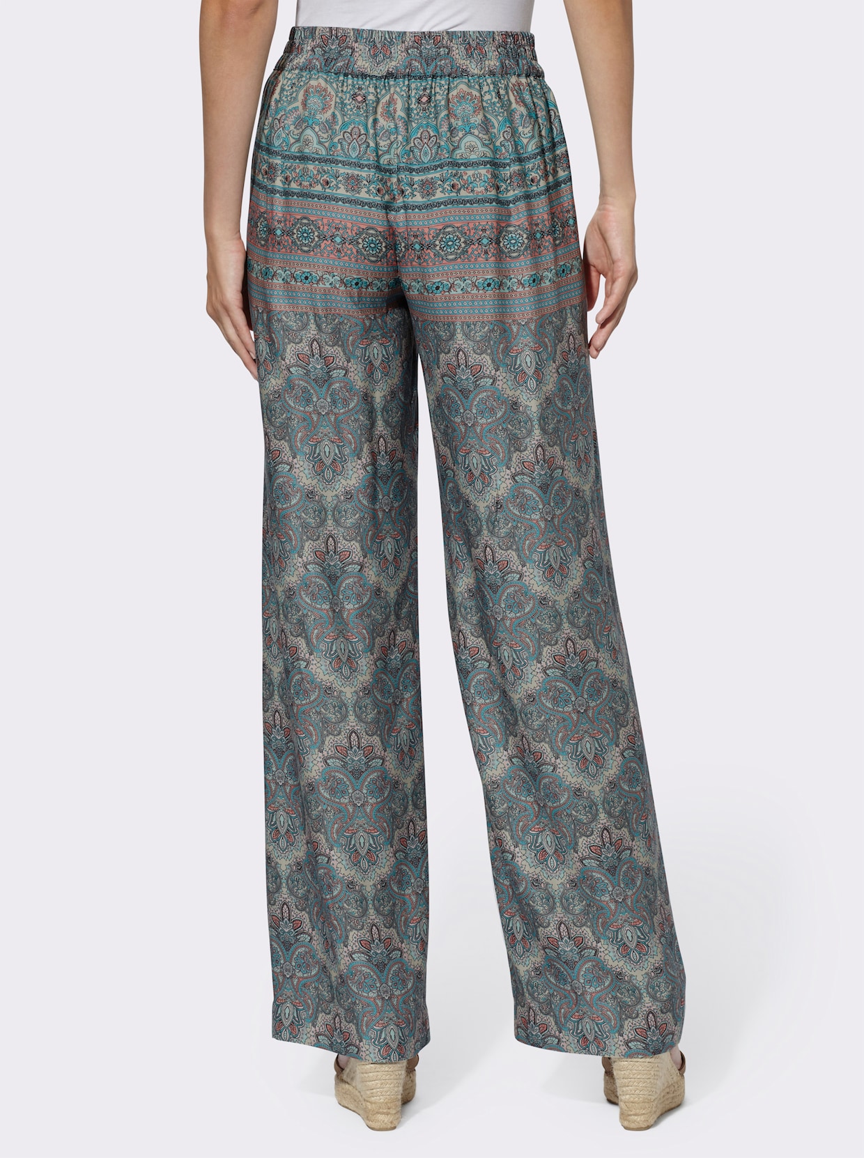 heine Pantalon - sable-rose flamant imprimé